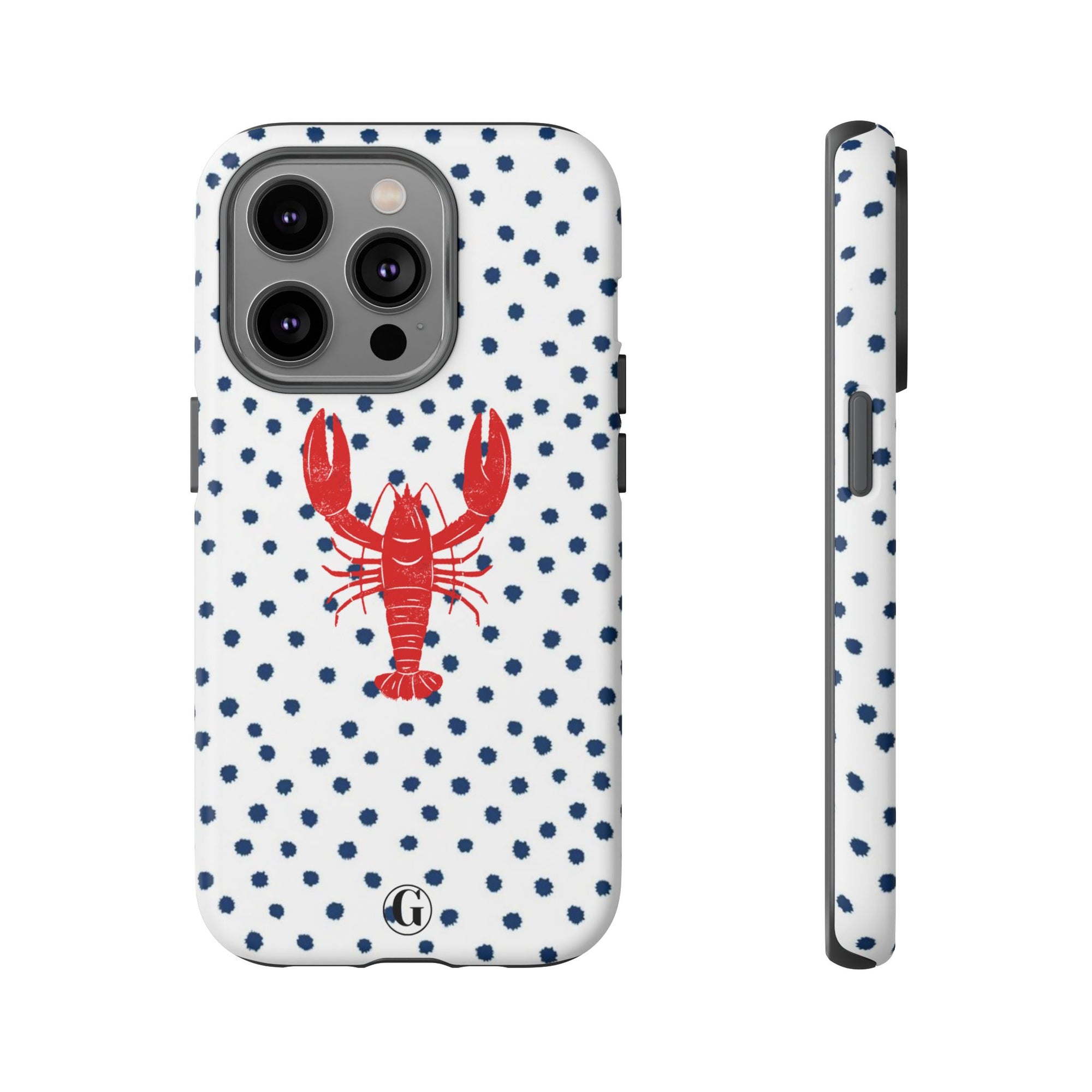 Crawfish on Blue Dots Phone Case