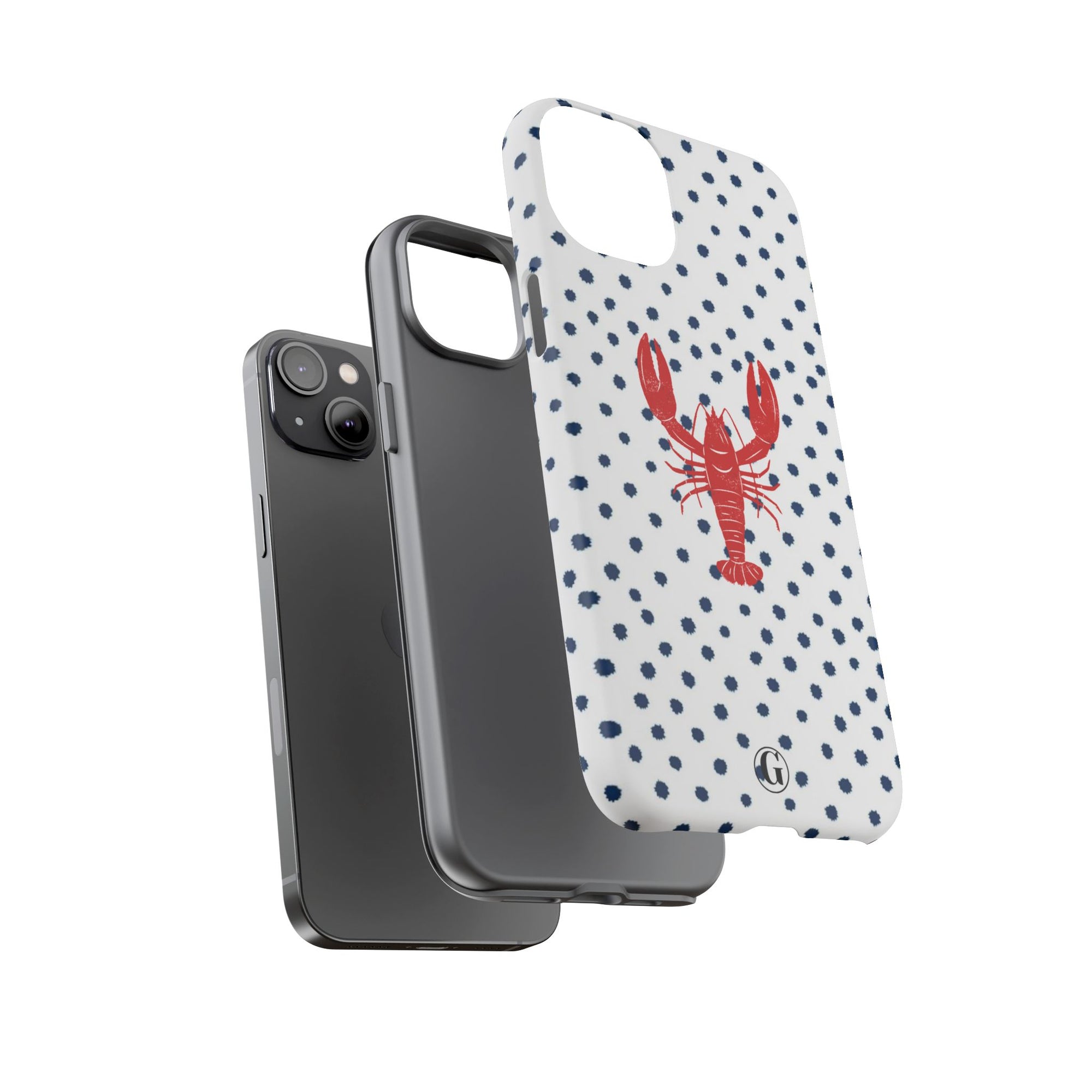 Crawfish on Blue Dots Phone Case
