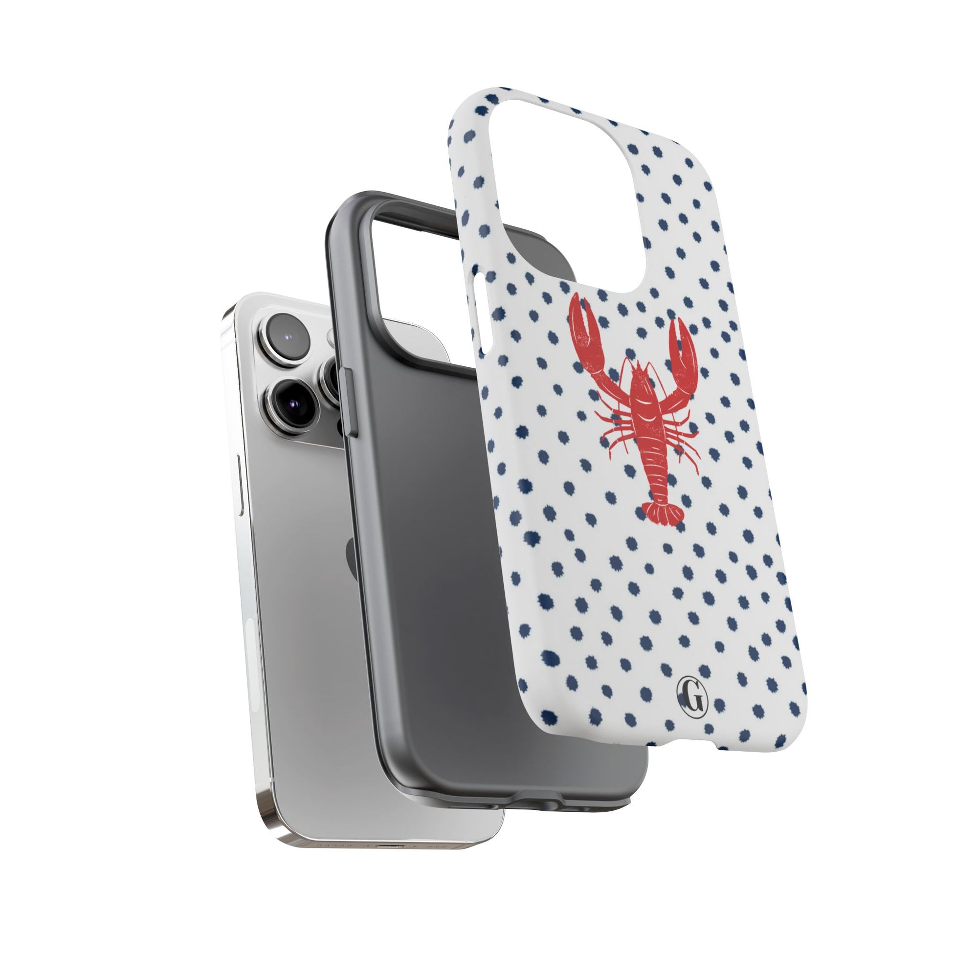 Crawfish on Blue Dots Phone Case