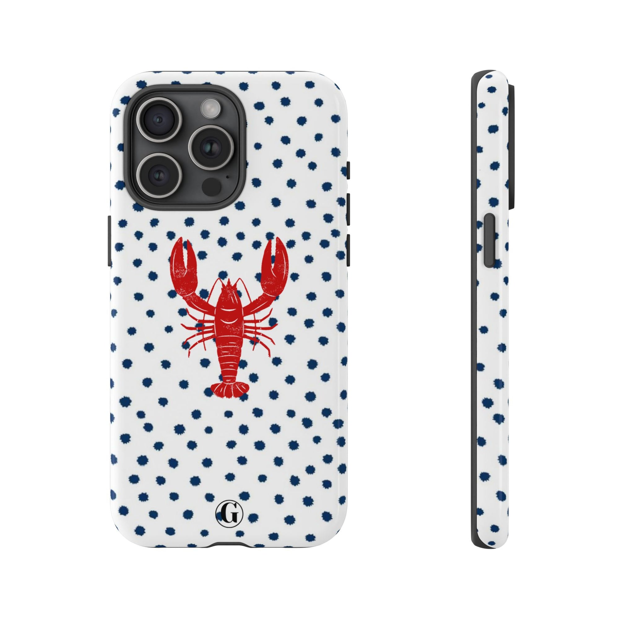 Crawfish on Blue Dots Phone Case