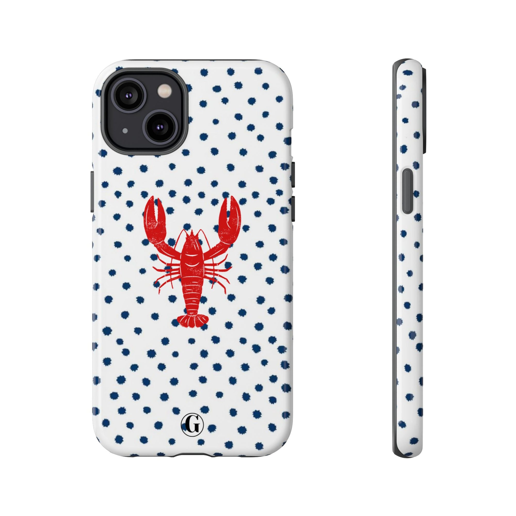 Crawfish on Blue Dots Phone Case
