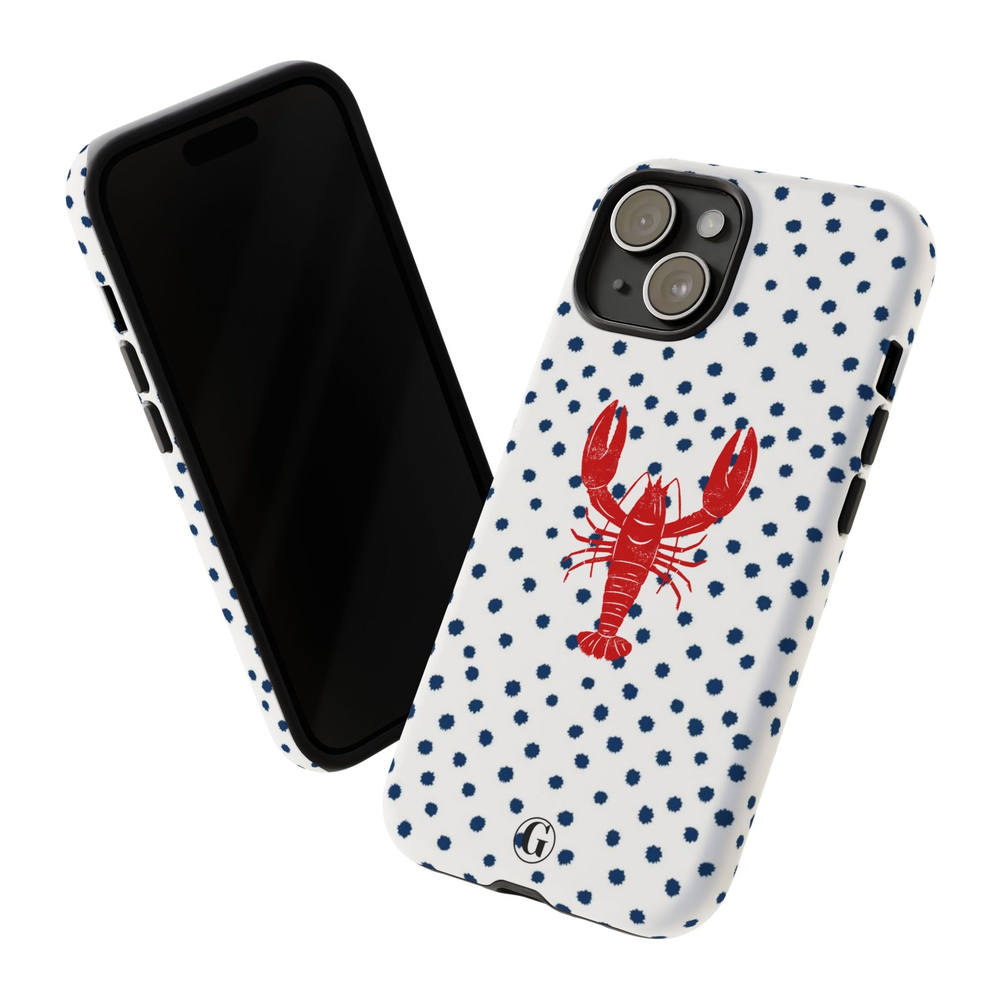Crawfish on Blue Dots Phone Case