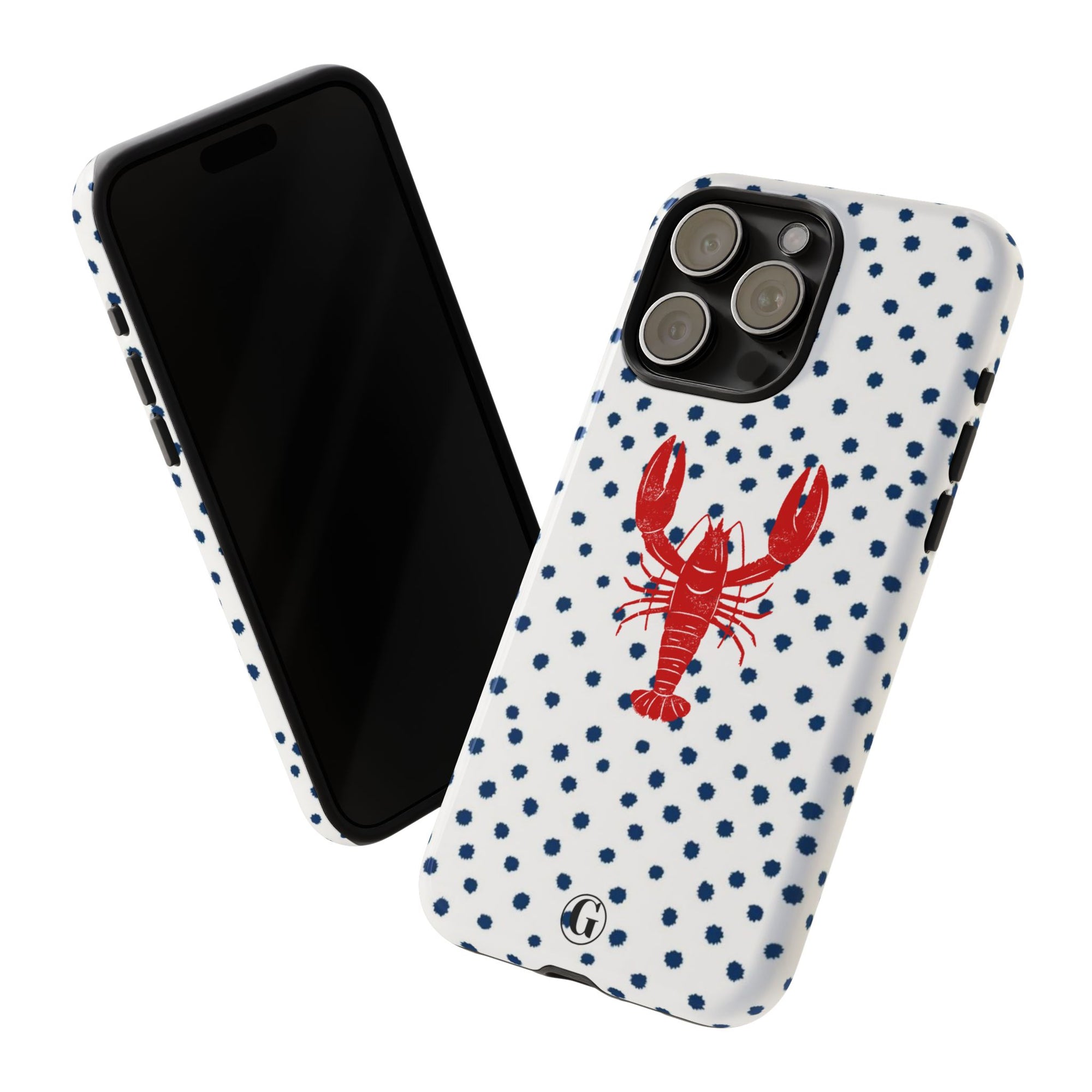 Crawfish on Blue Dots Phone Case