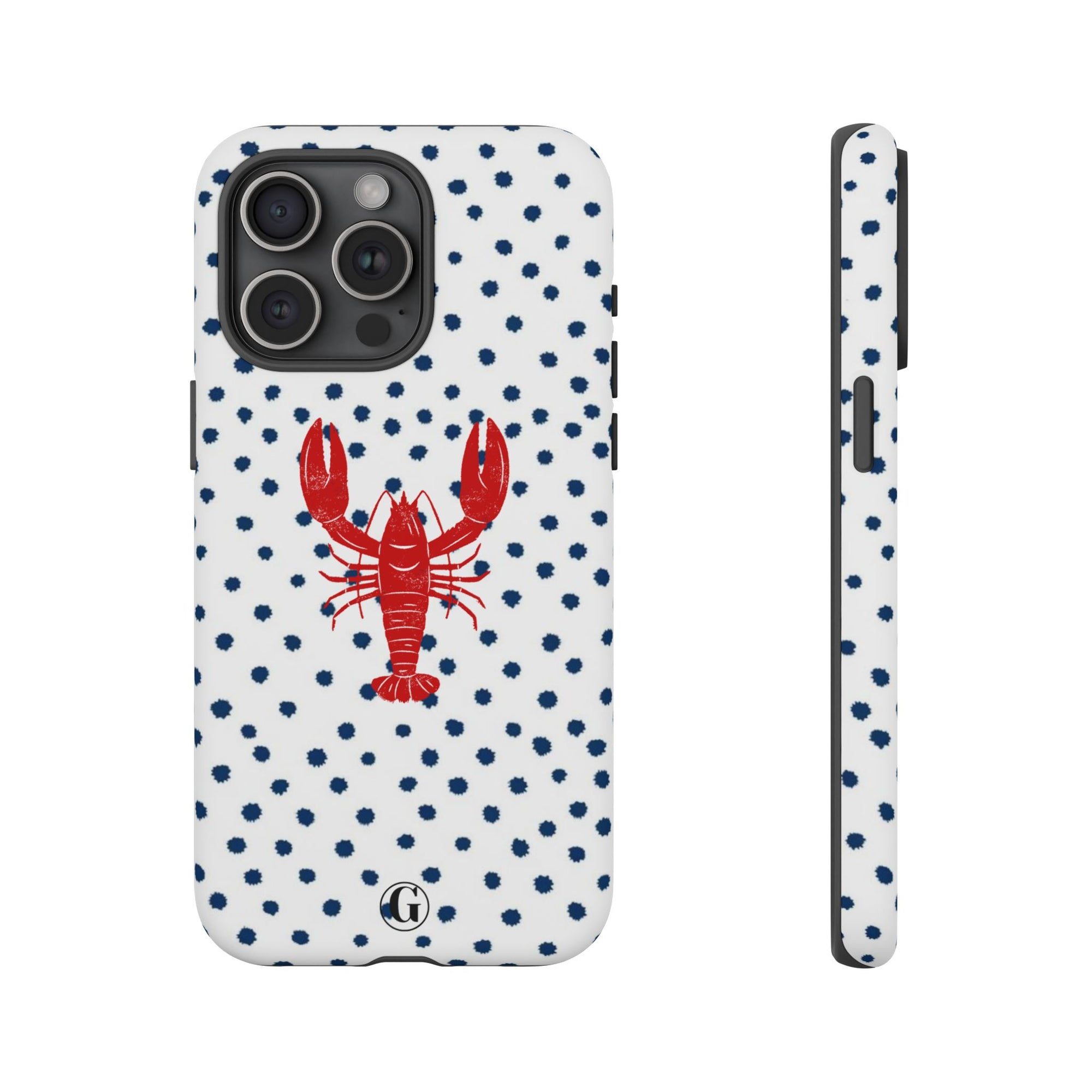 Crawfish on Blue Dots Phone Case