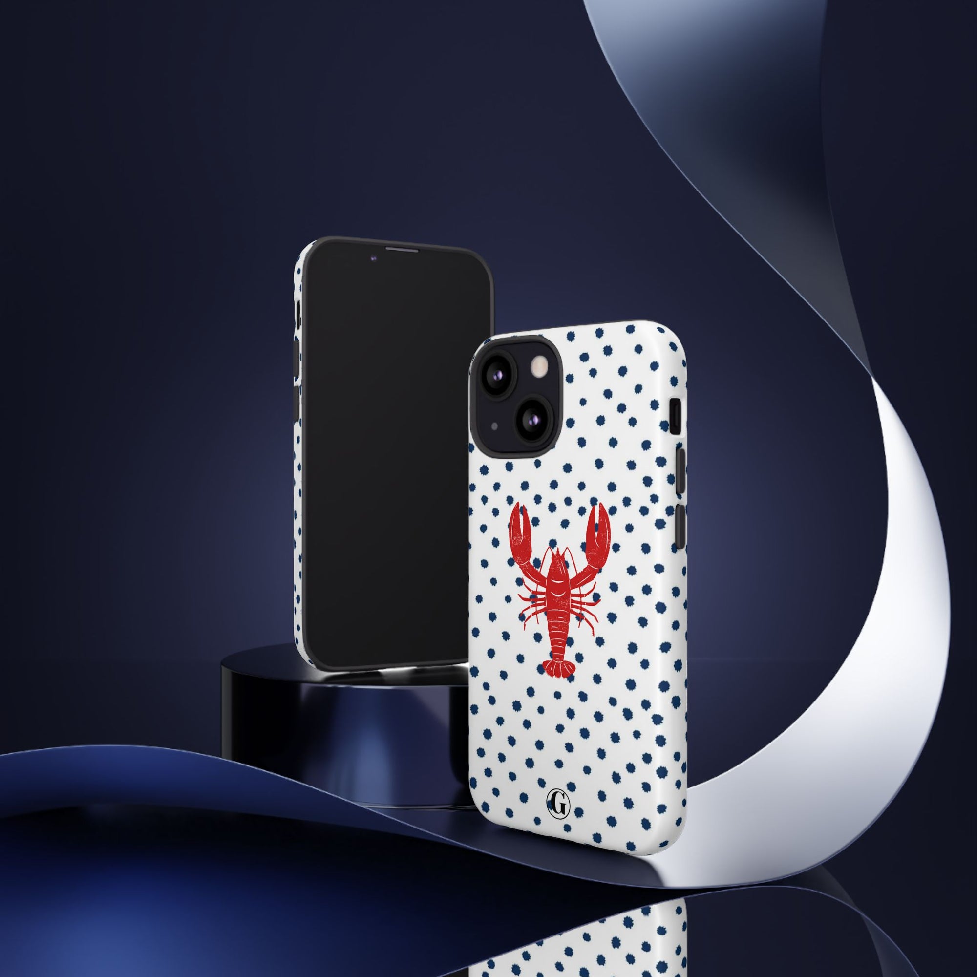 Crawfish on Blue Dots Phone Case