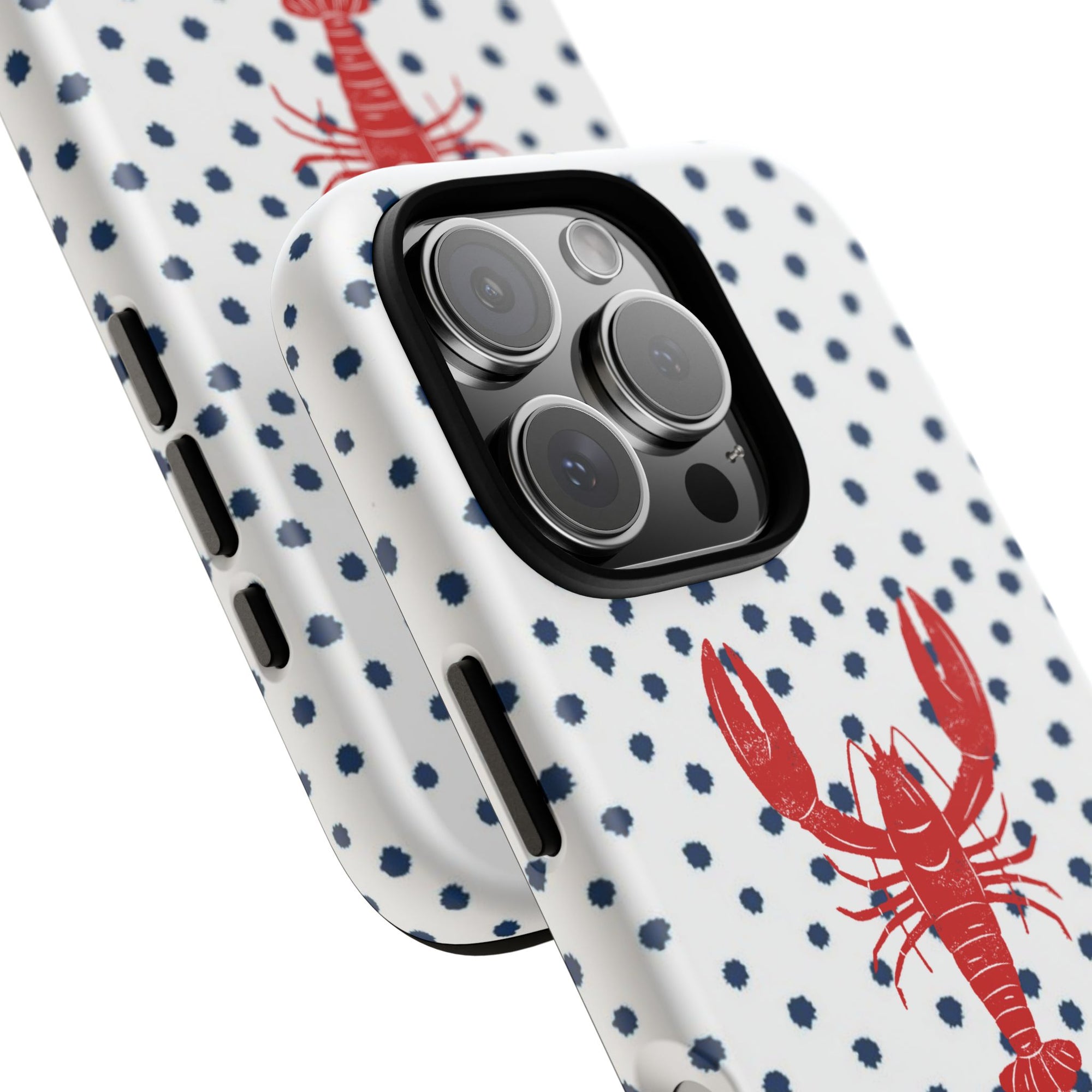 Crawfish on Blue Dots Phone Case