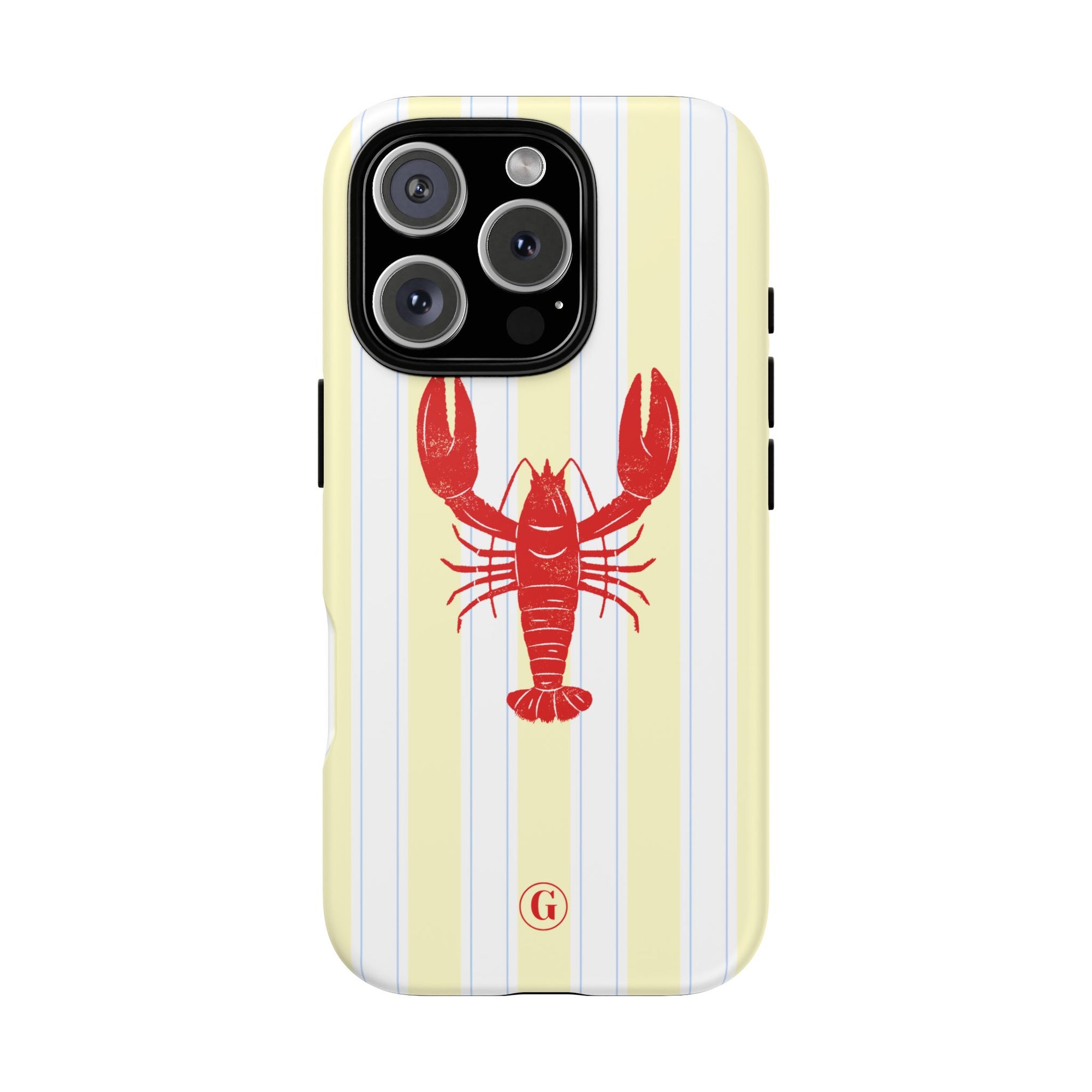 Yellow Stripes & Crawfish Phone Case
