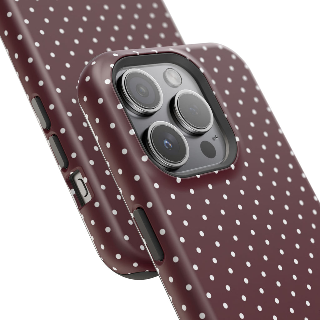 Burgundy Polka Dots Phone Case