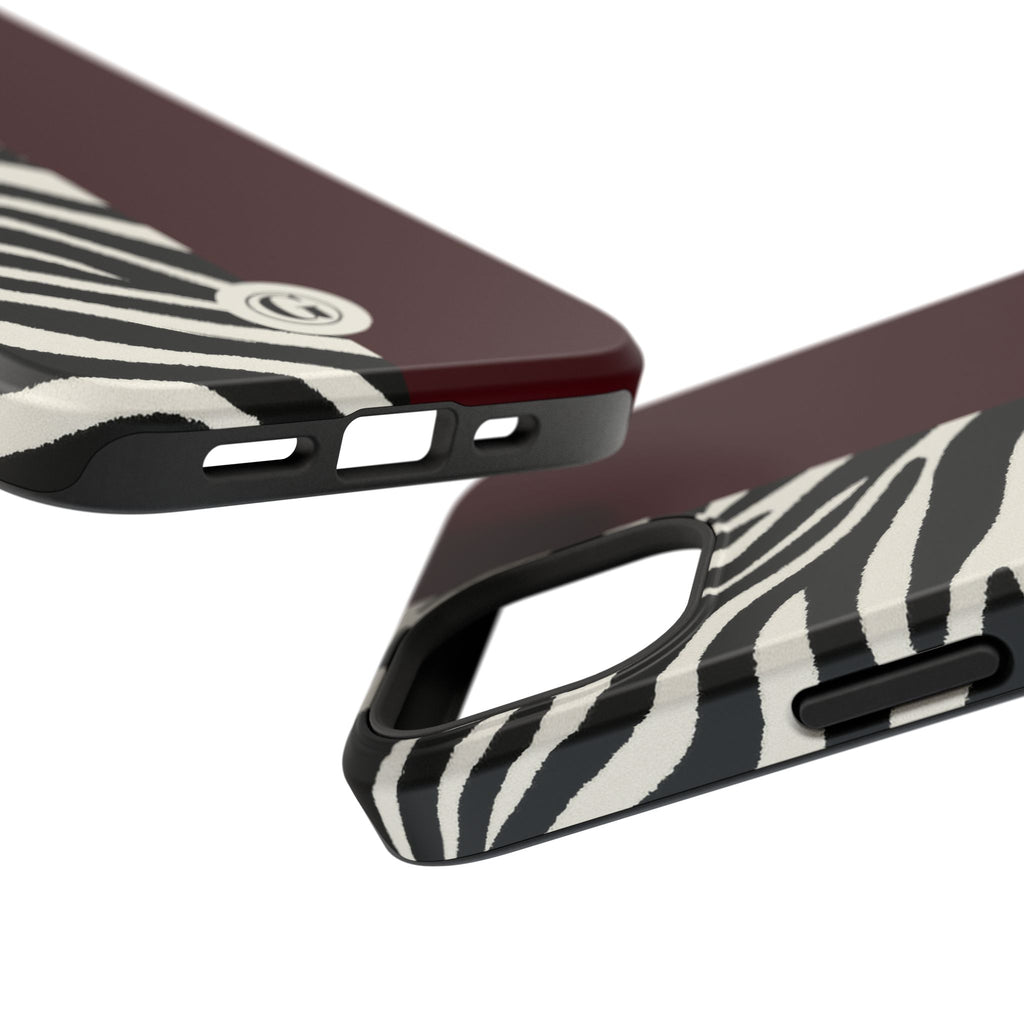 Zebra Print x Burgundy Phone Case