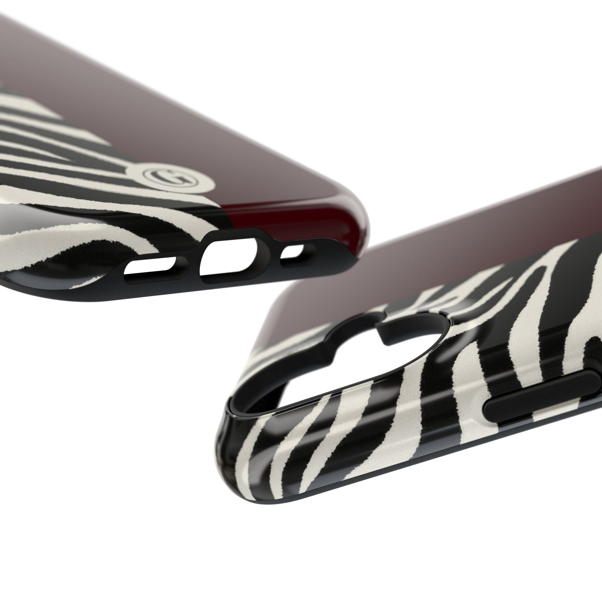 Zebra Print x Burgundy Phone Case