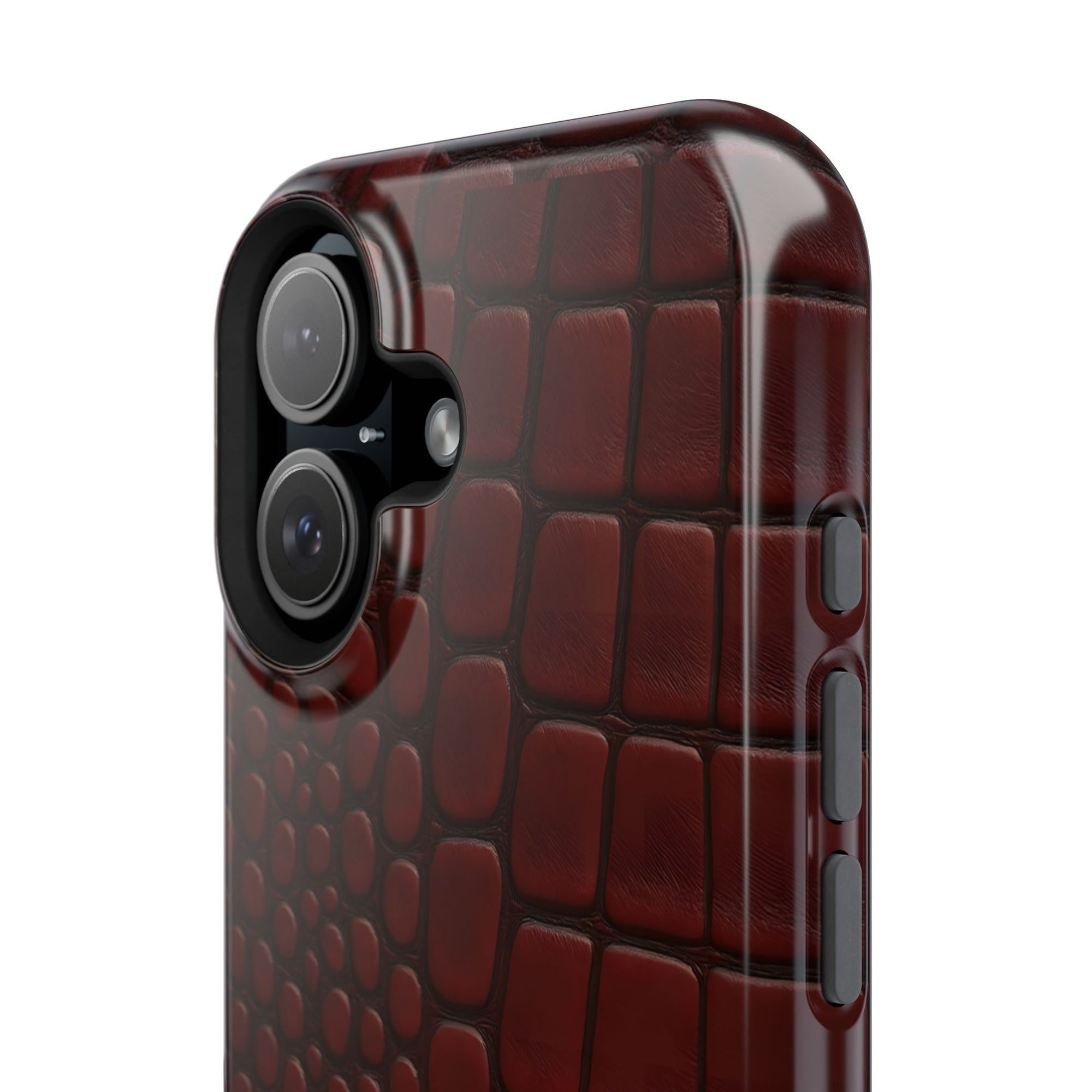 Burgundy Crocodile Print Phone Case