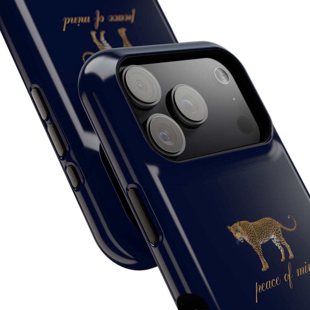 Navy Blue 'Peace of Mind' Panther Phone Case