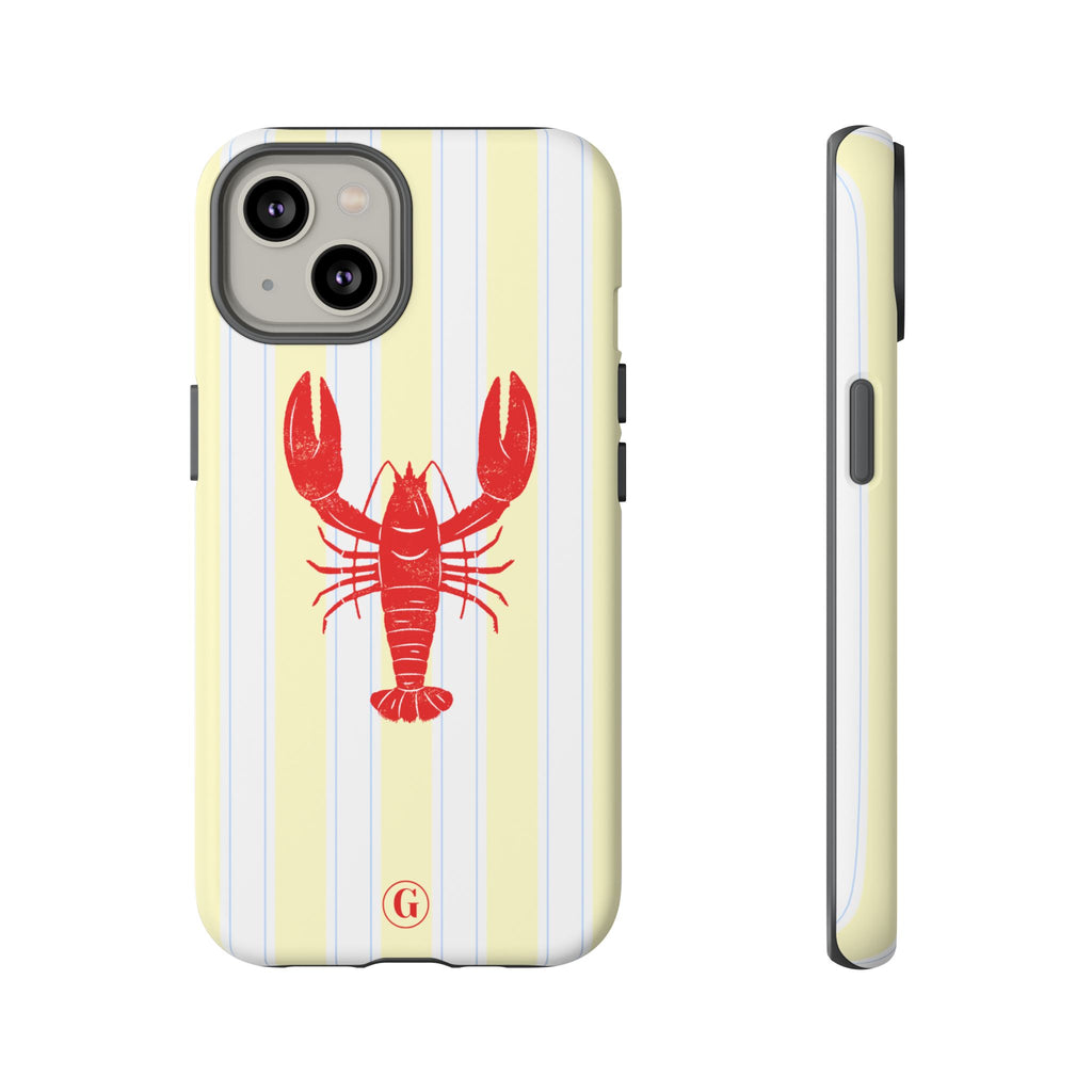 Yellow Stripes & Crawfish Phone Case