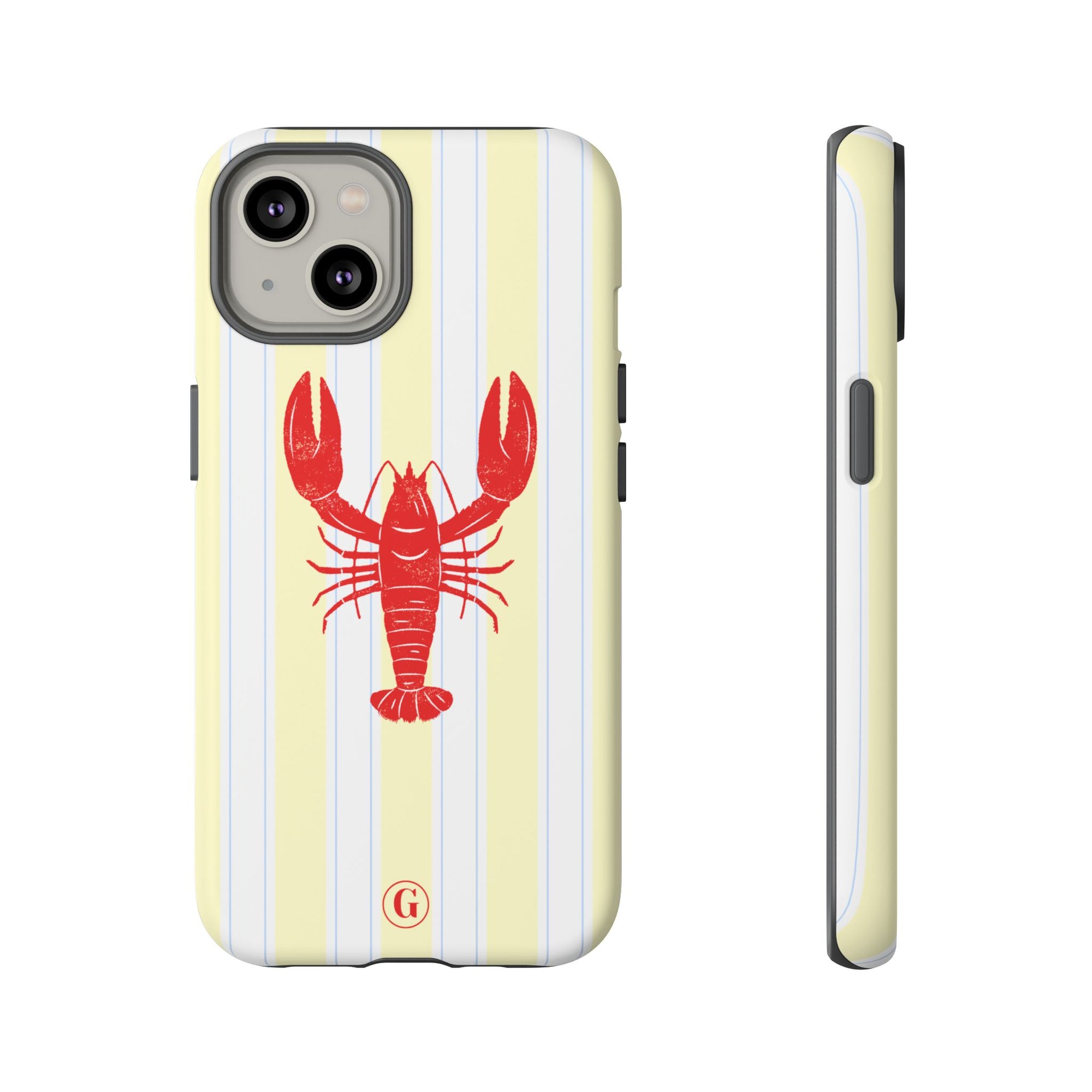 Yellow Stripes & Crawfish Phone Case