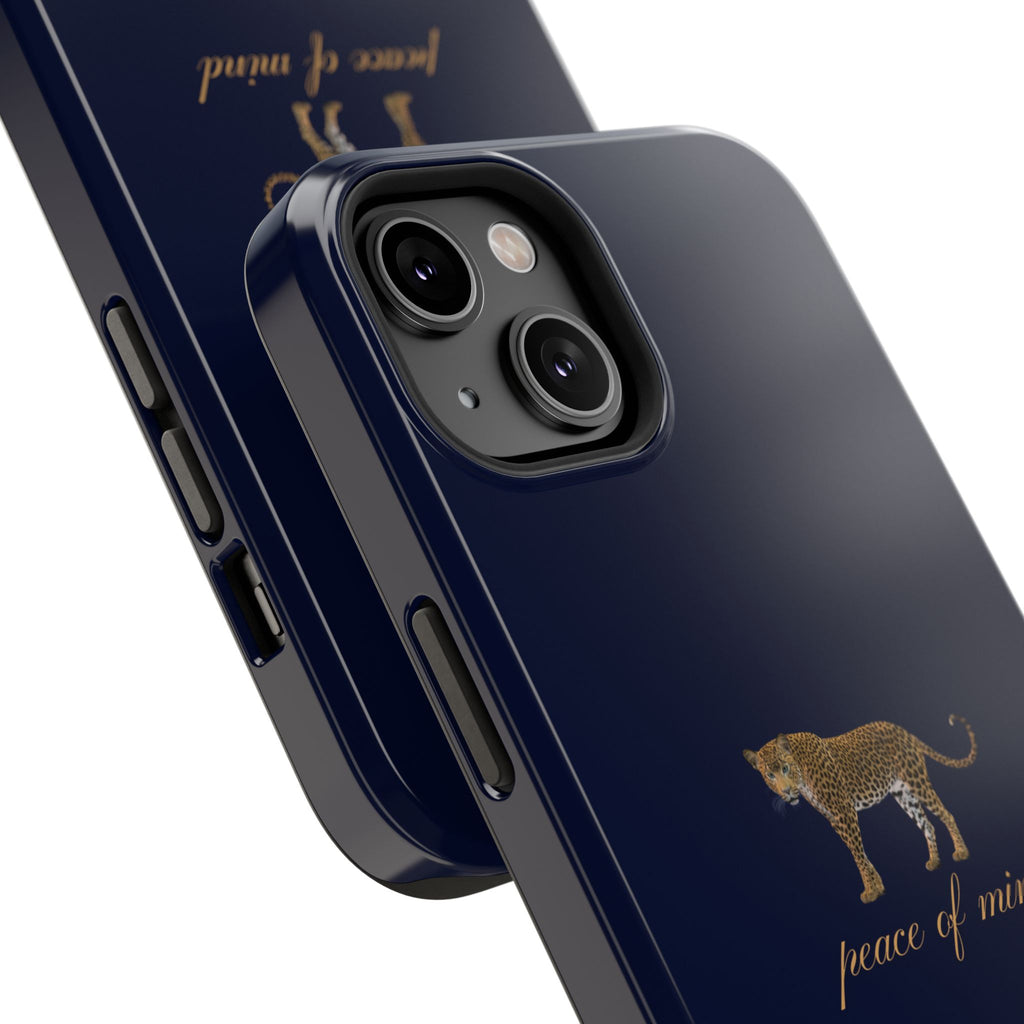 Navy Blue 'Peace of Mind' Panther Phone Case