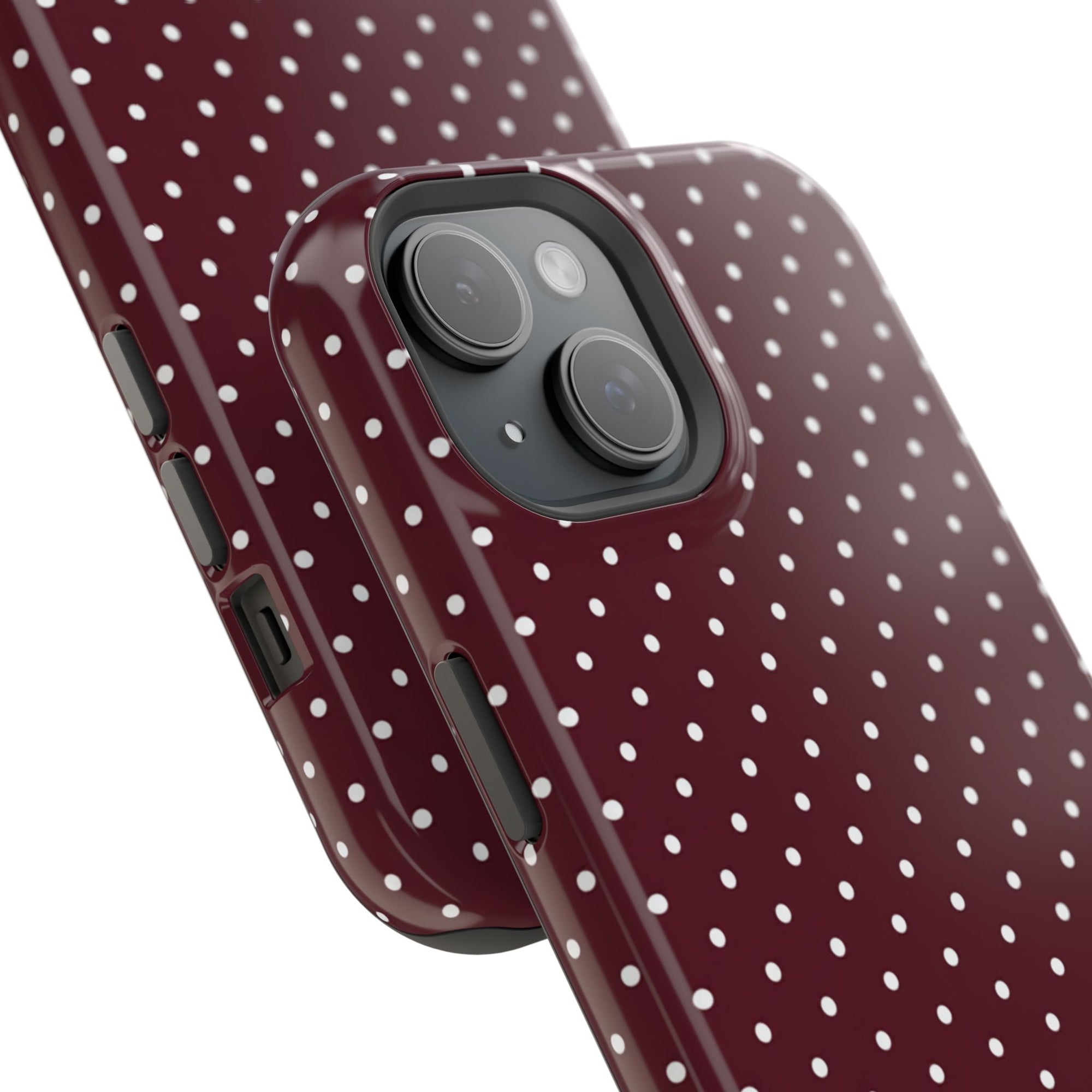 Burgundy Polka Dots Phone Case