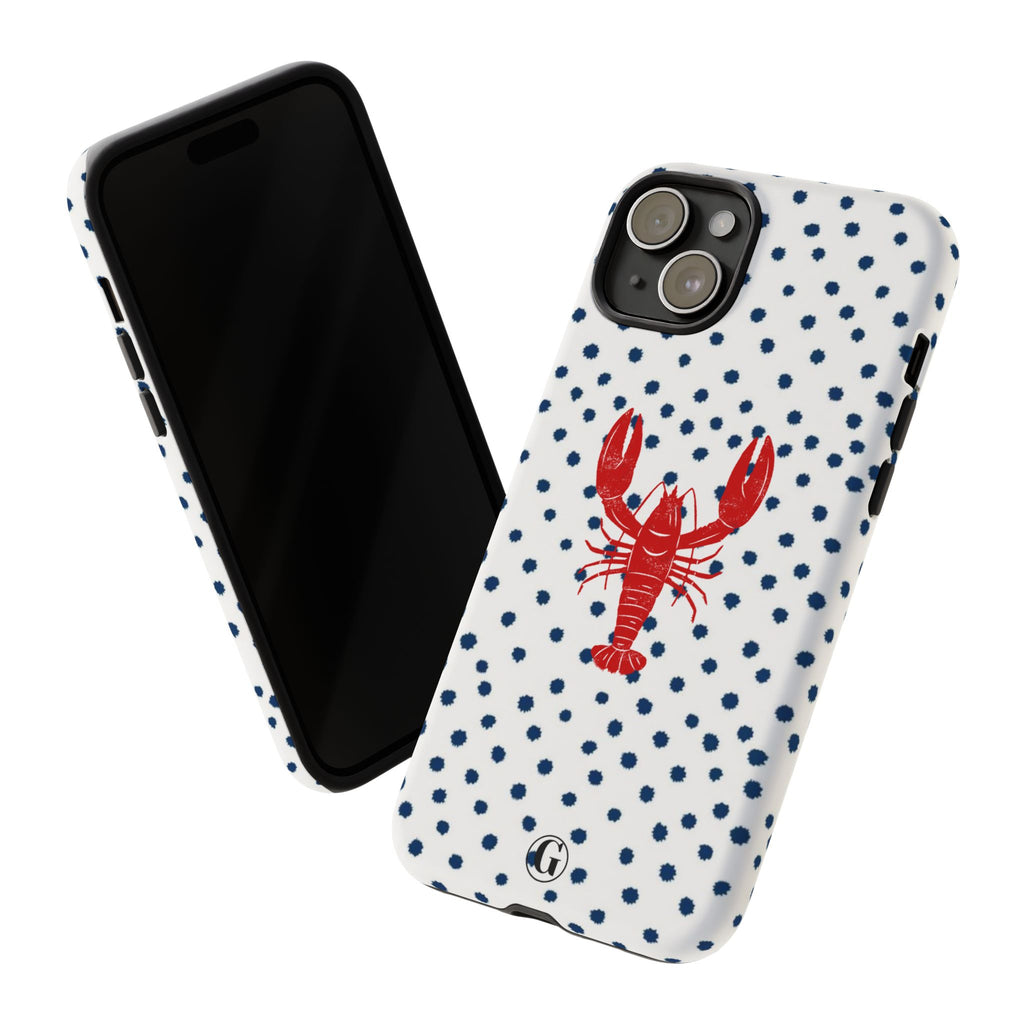 Crawfish on Blue Dots Phone Case