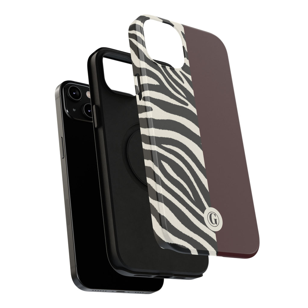 Zebra Print x Burgundy Phone Case