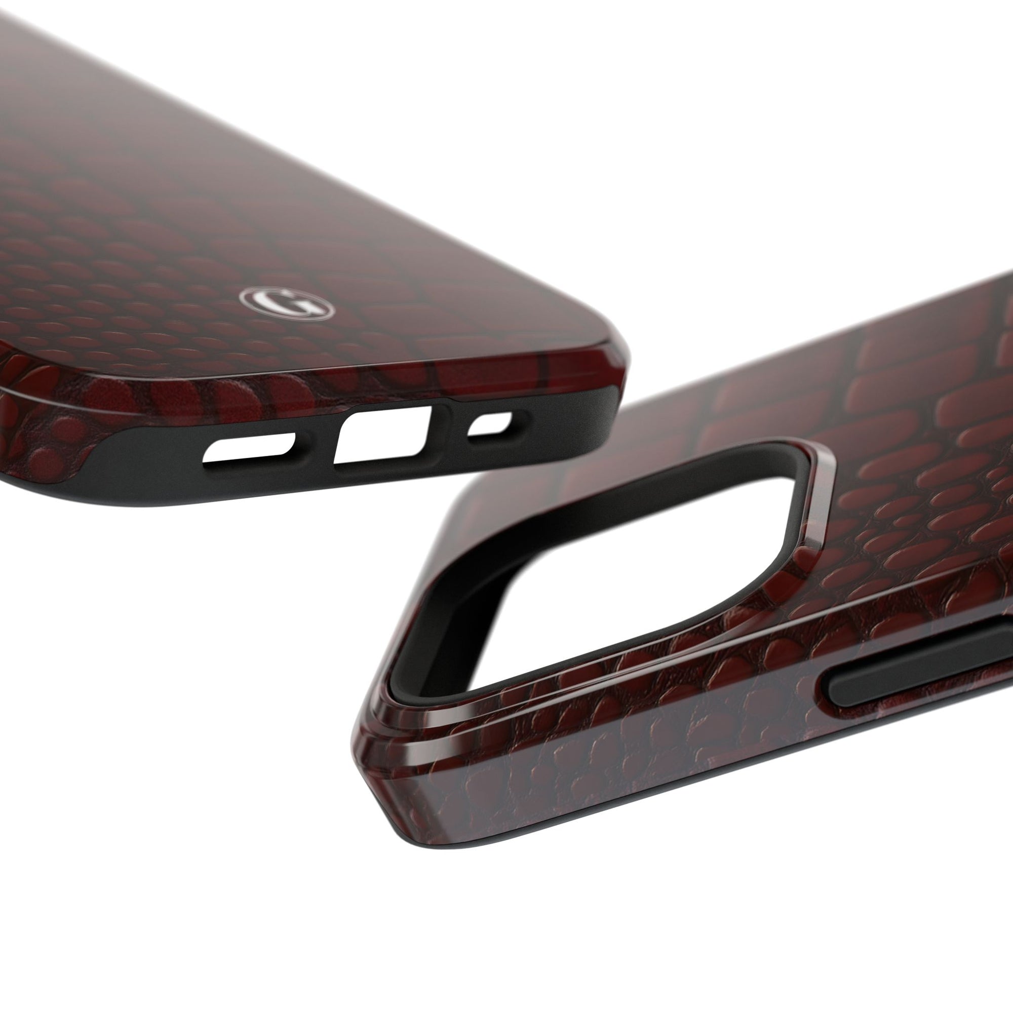Burgundy Crocodile Print Phone Case