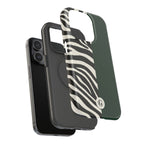 Zebra Print x Emerald Green Phone Case