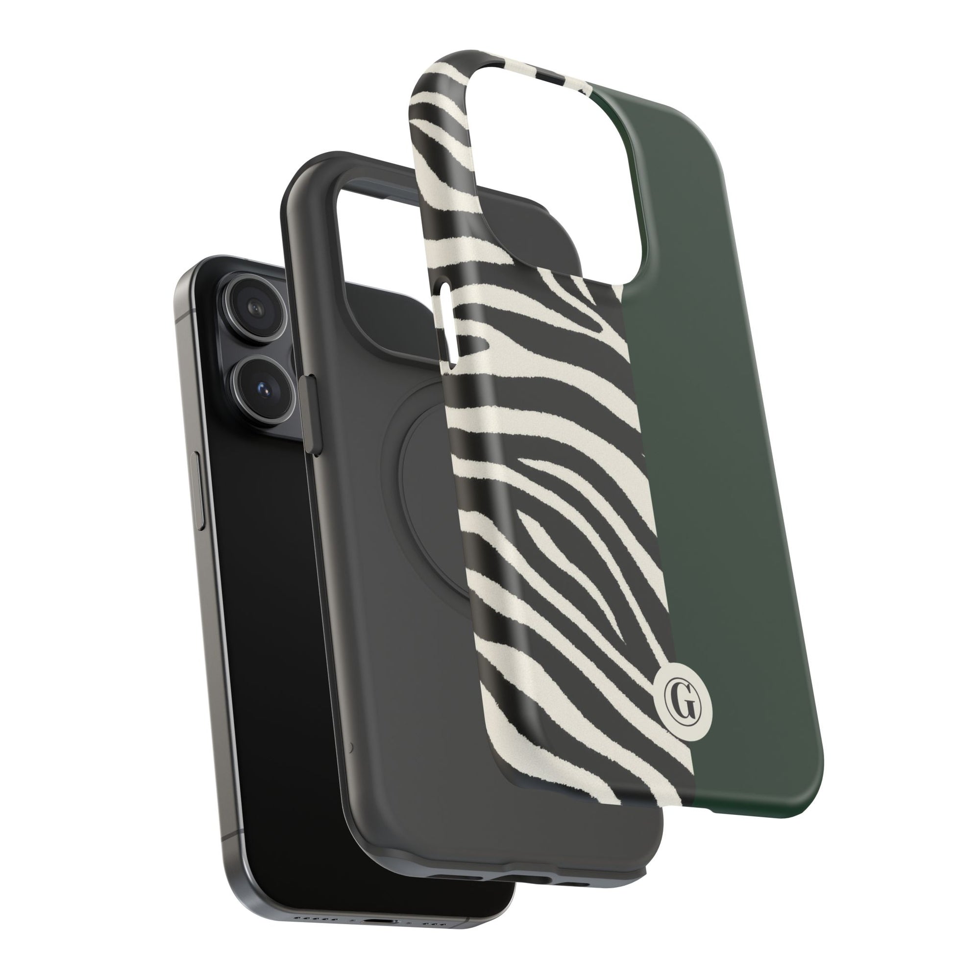 Zebra Print x Emerald Green Phone Case