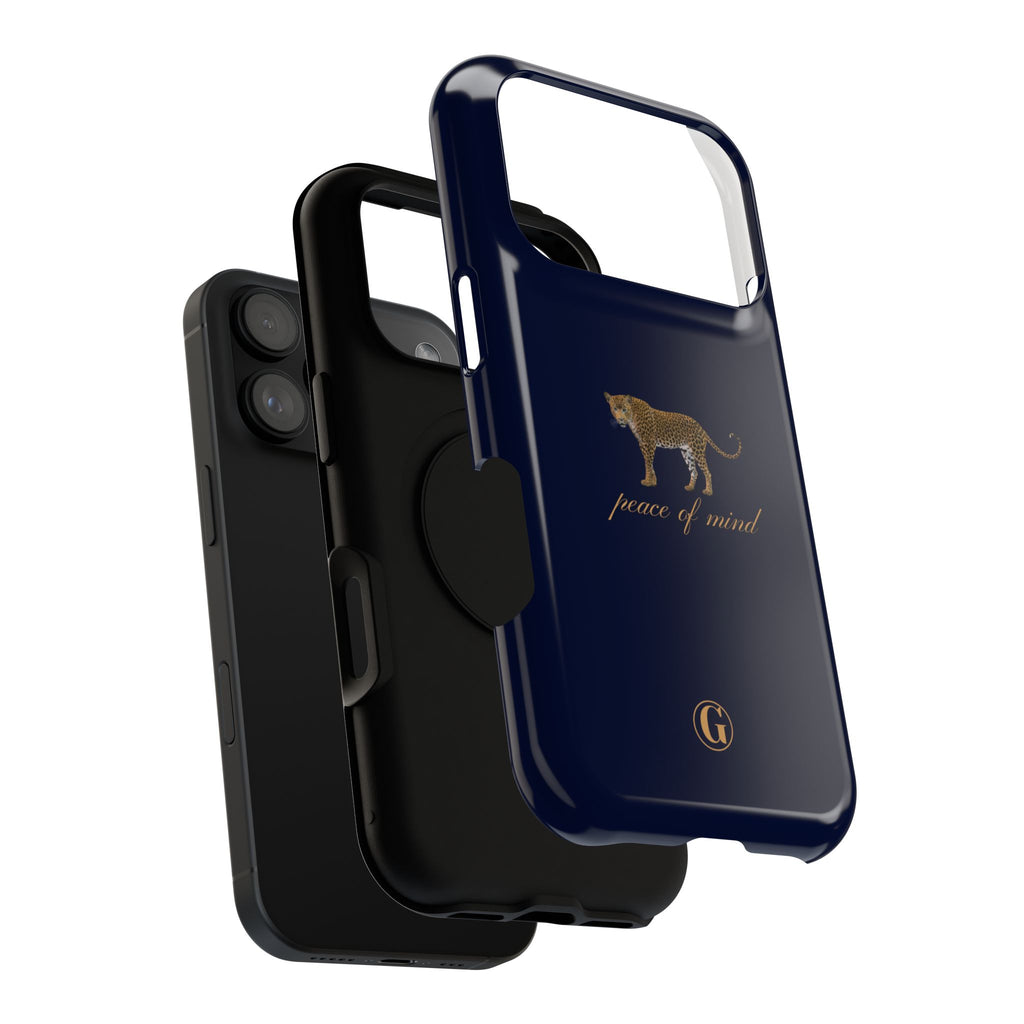 Navy Blue 'Peace of Mind' Panther Phone Case