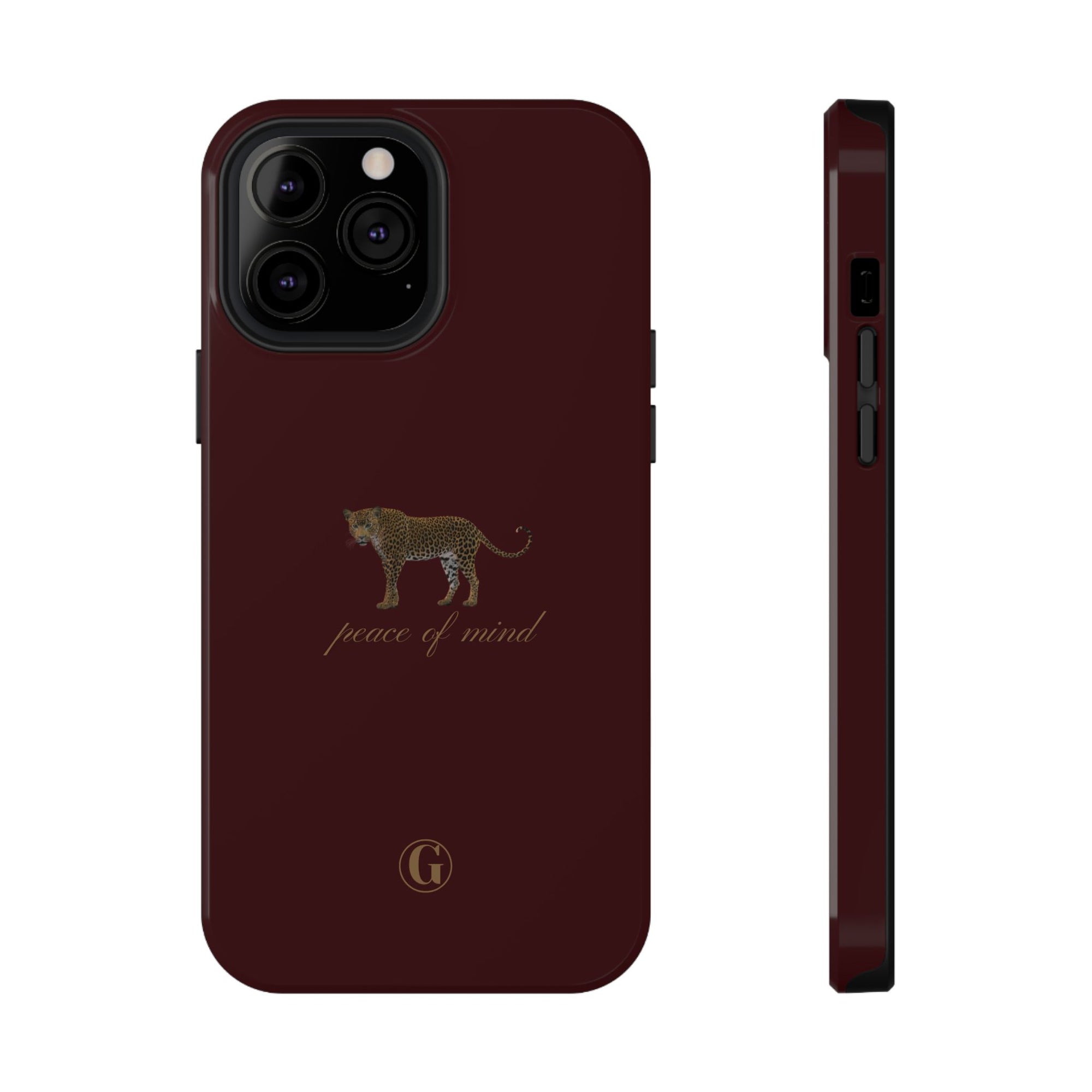 Burgundy 'Peace of Mind' Panther Phone Case
