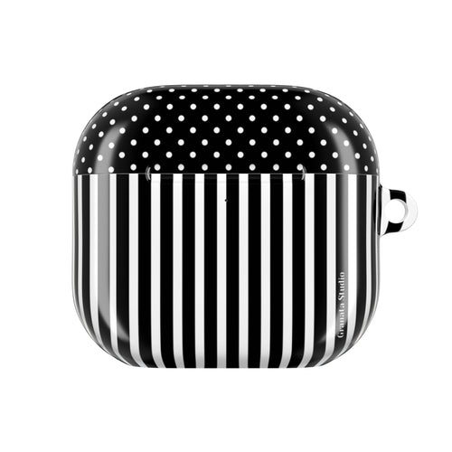 B&W Polka Dots x Stripes AirPod Case