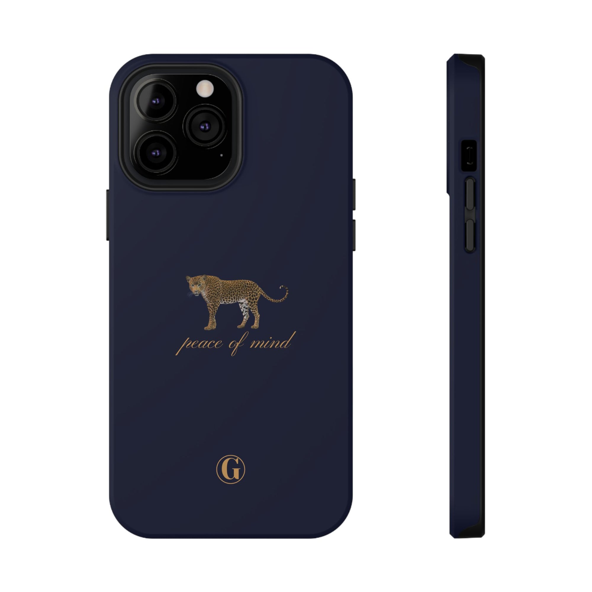 Navy Blue 'Peace of Mind' Panther Phone Case