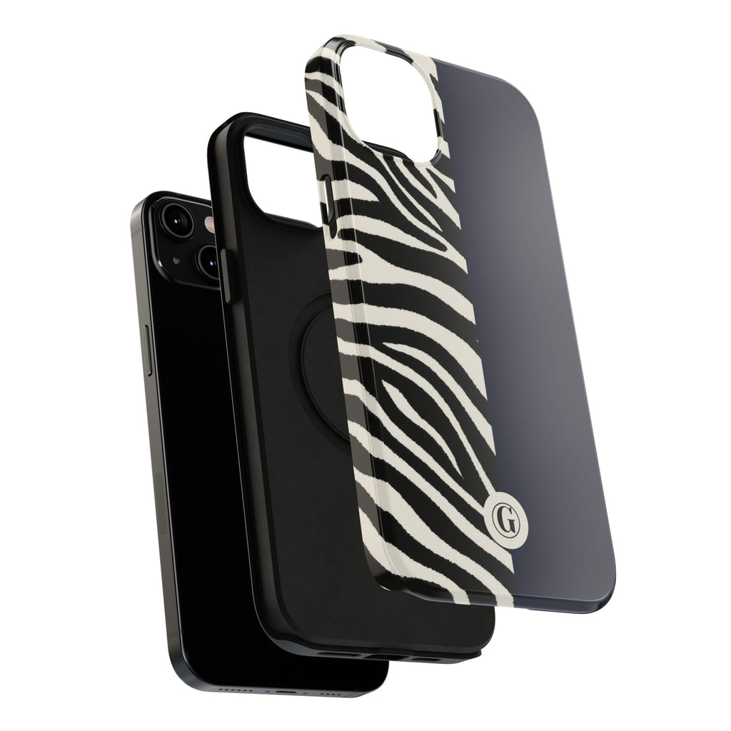 Zebra Print x Navy Blue Phone Case