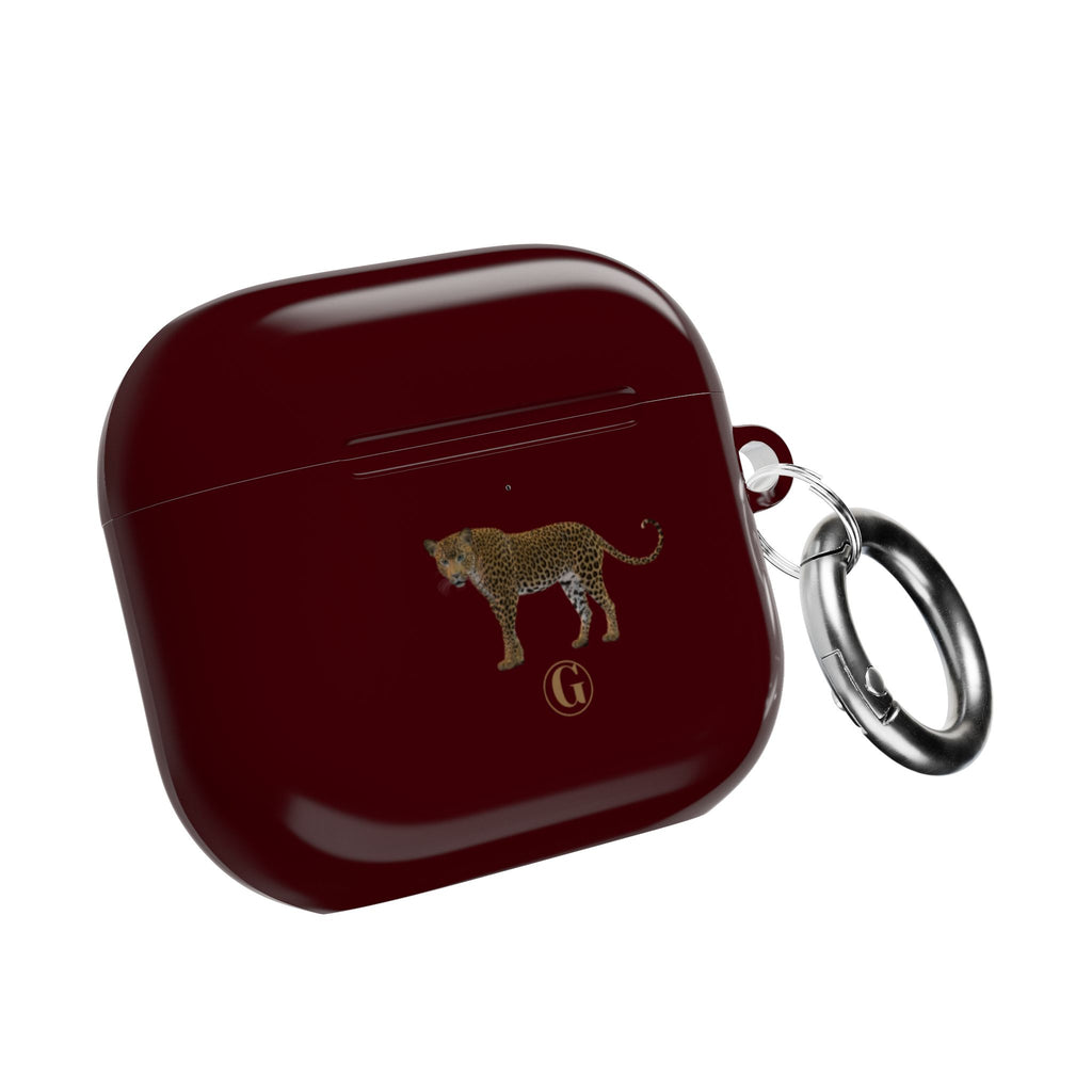 Burgundy Panther AirPod Cases