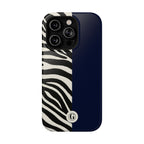 Zebra Print x Navy Blue Phone Case