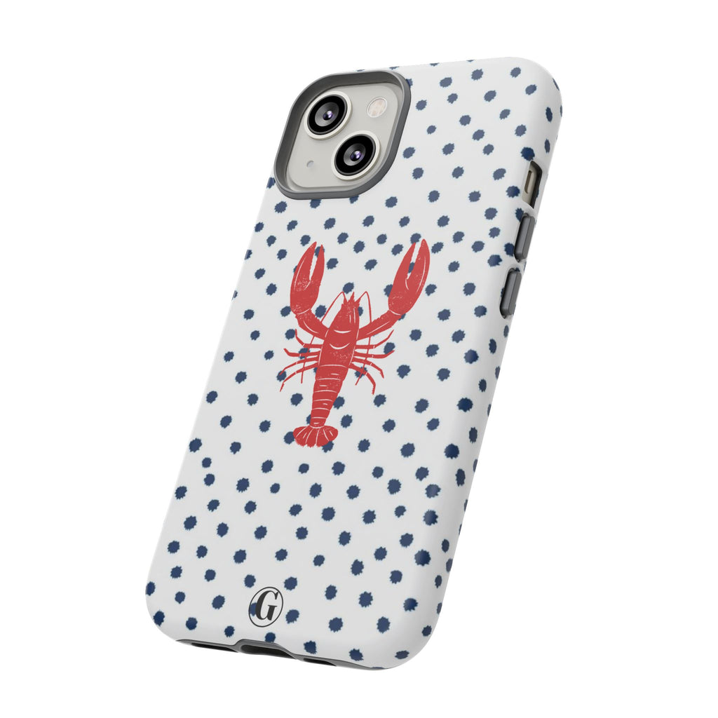 Crawfish on Blue Dots Phone Case