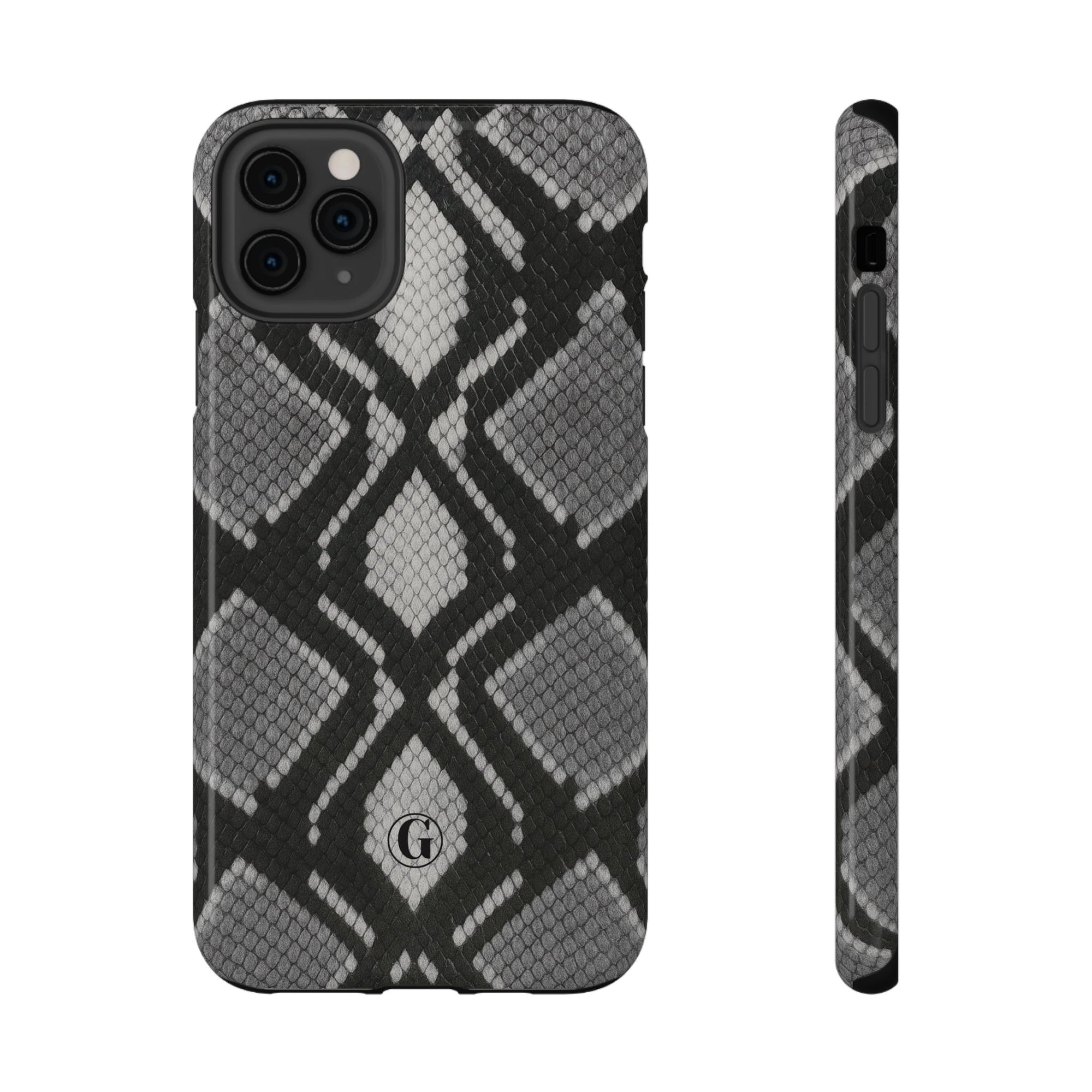 Grey Snakeskin Print Phone Case