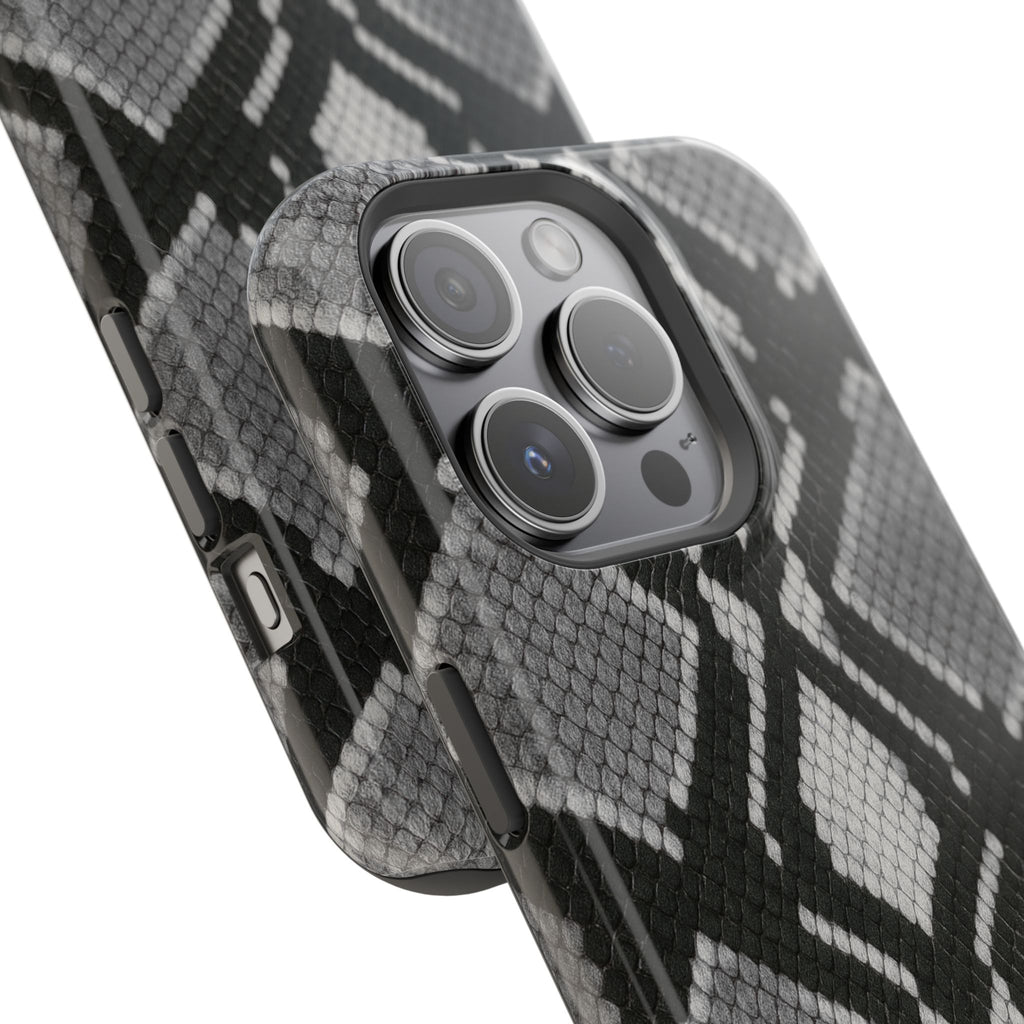 Grey Snakeskin Print Phone Case