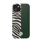 Zebra Print x Emerald Green Phone Case