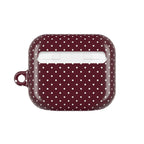 Burgundy Polka Dot AirPod Case