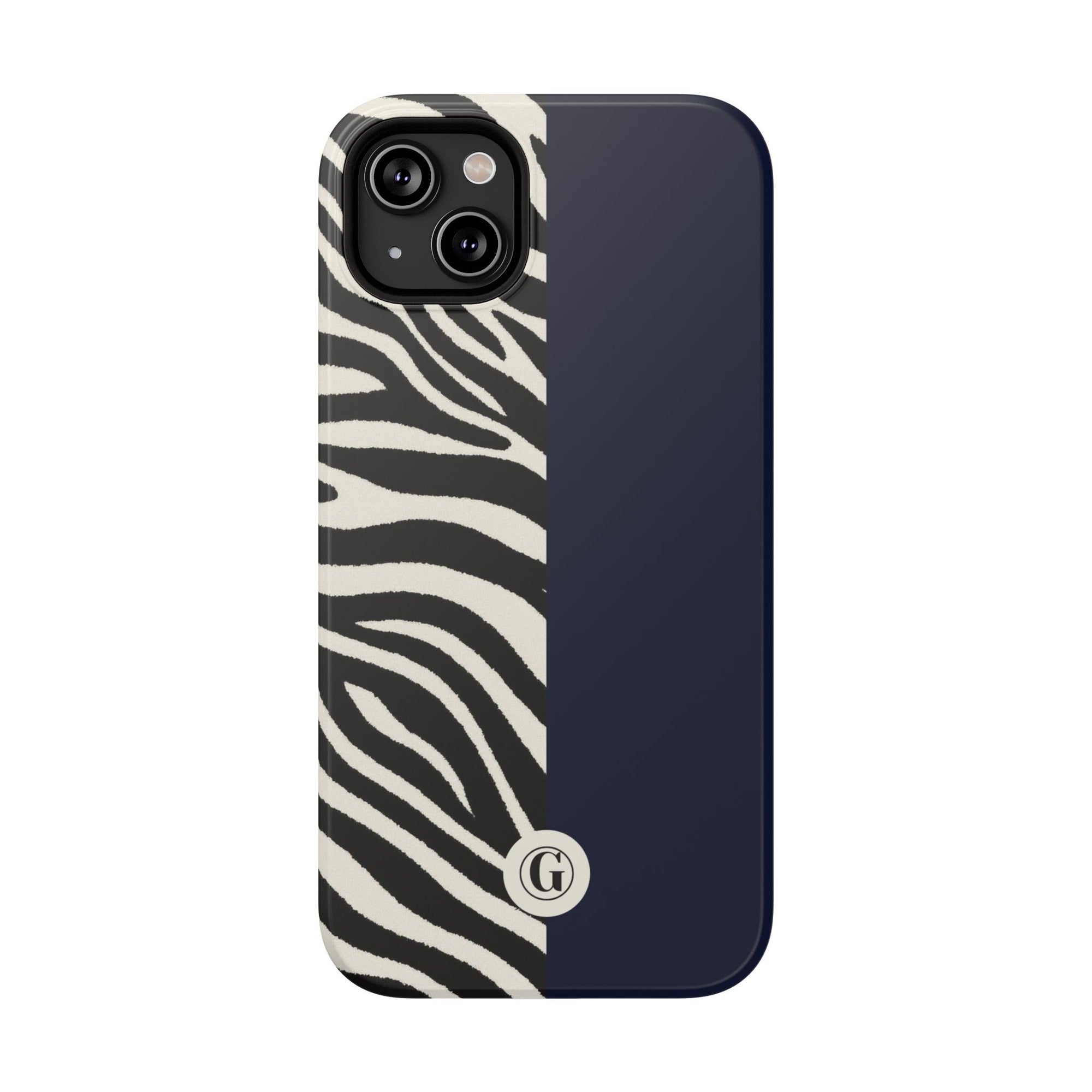 Zebra Print x Navy Blue Phone Case