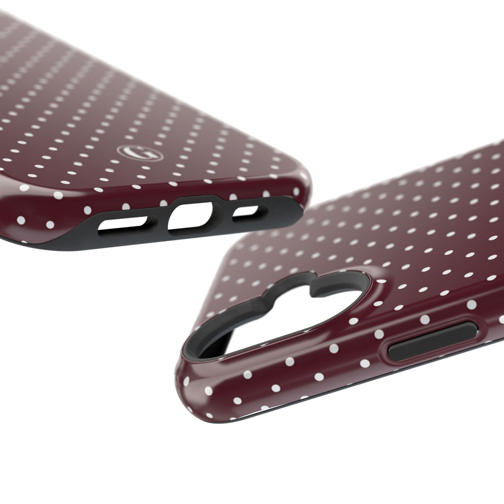 Burgundy Polka Dots Phone Case