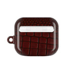 Burgundy Crocodile Print AirPod Case