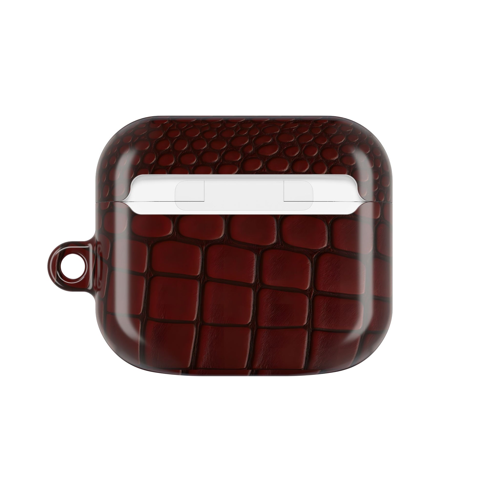 Burgundy Crocodile Print AirPod Case