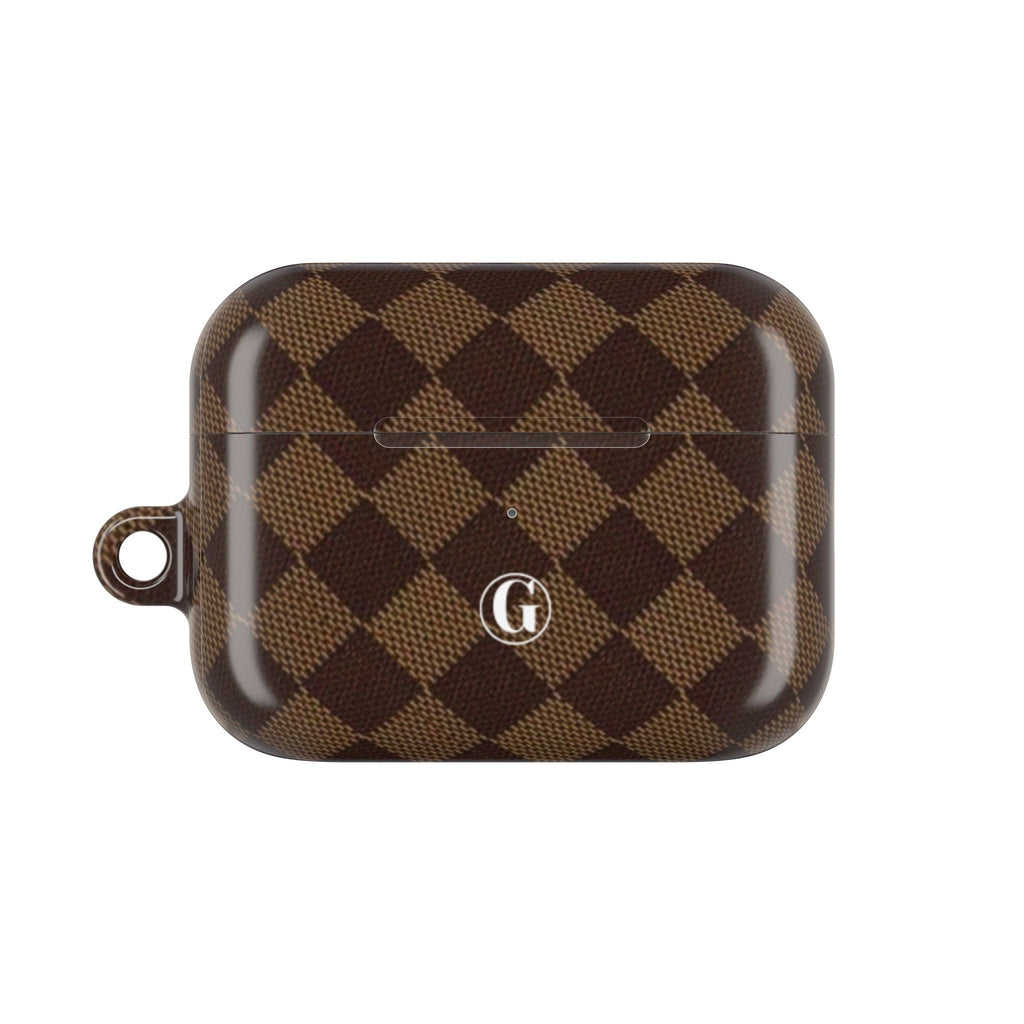 Brown Checkmate AirPod Case