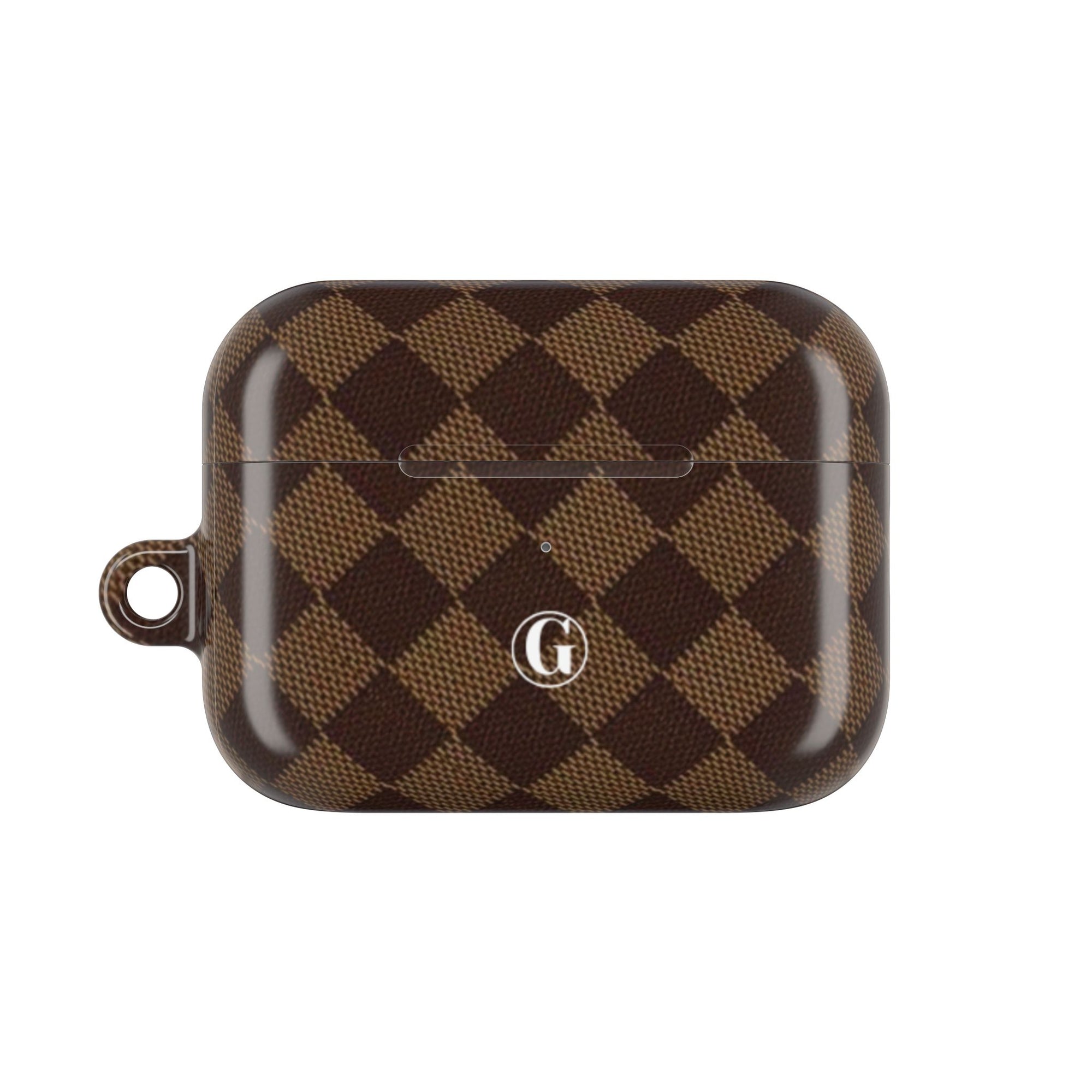 Brown Checkmate AirPod Case
