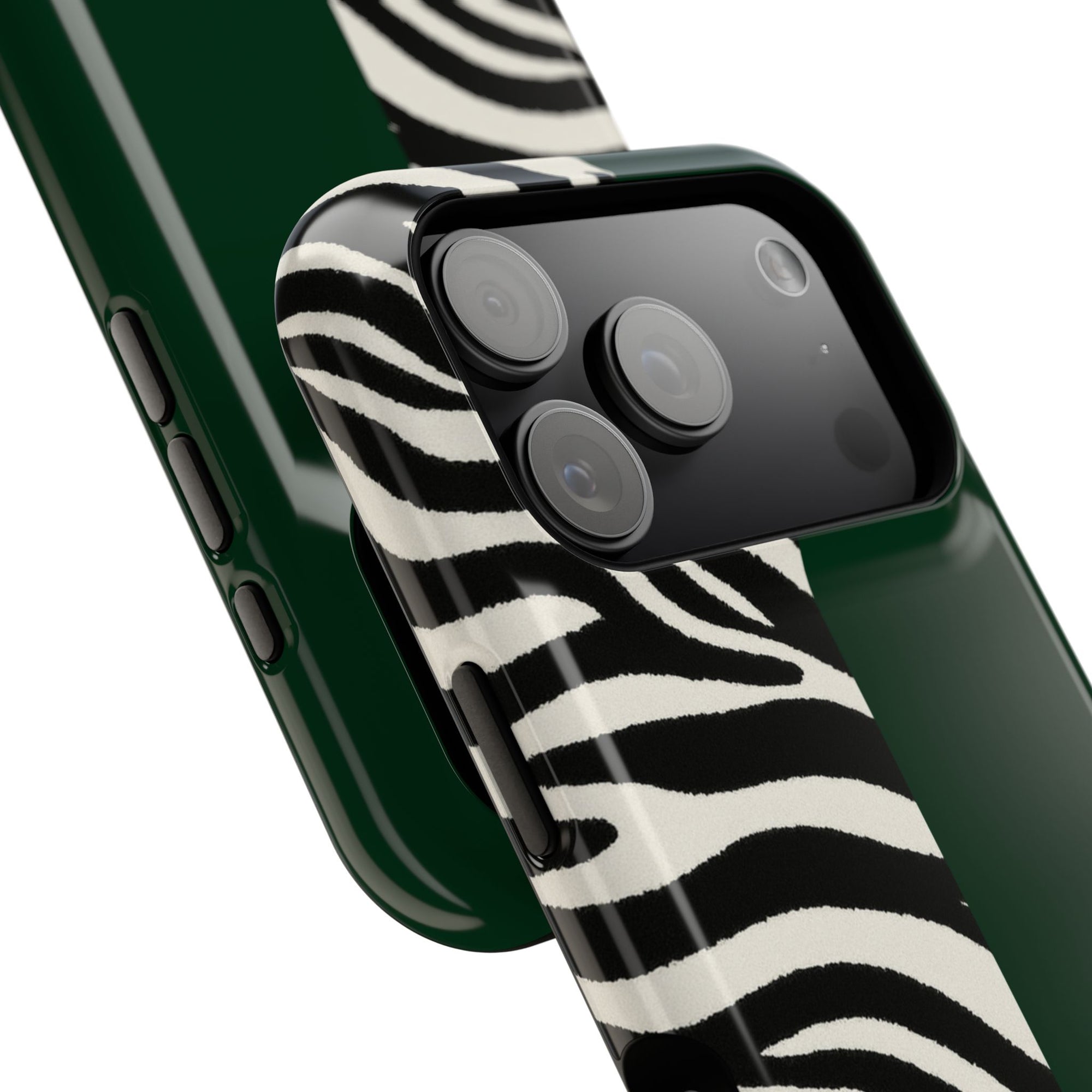 Zebra Print x Emerald Green Phone Case