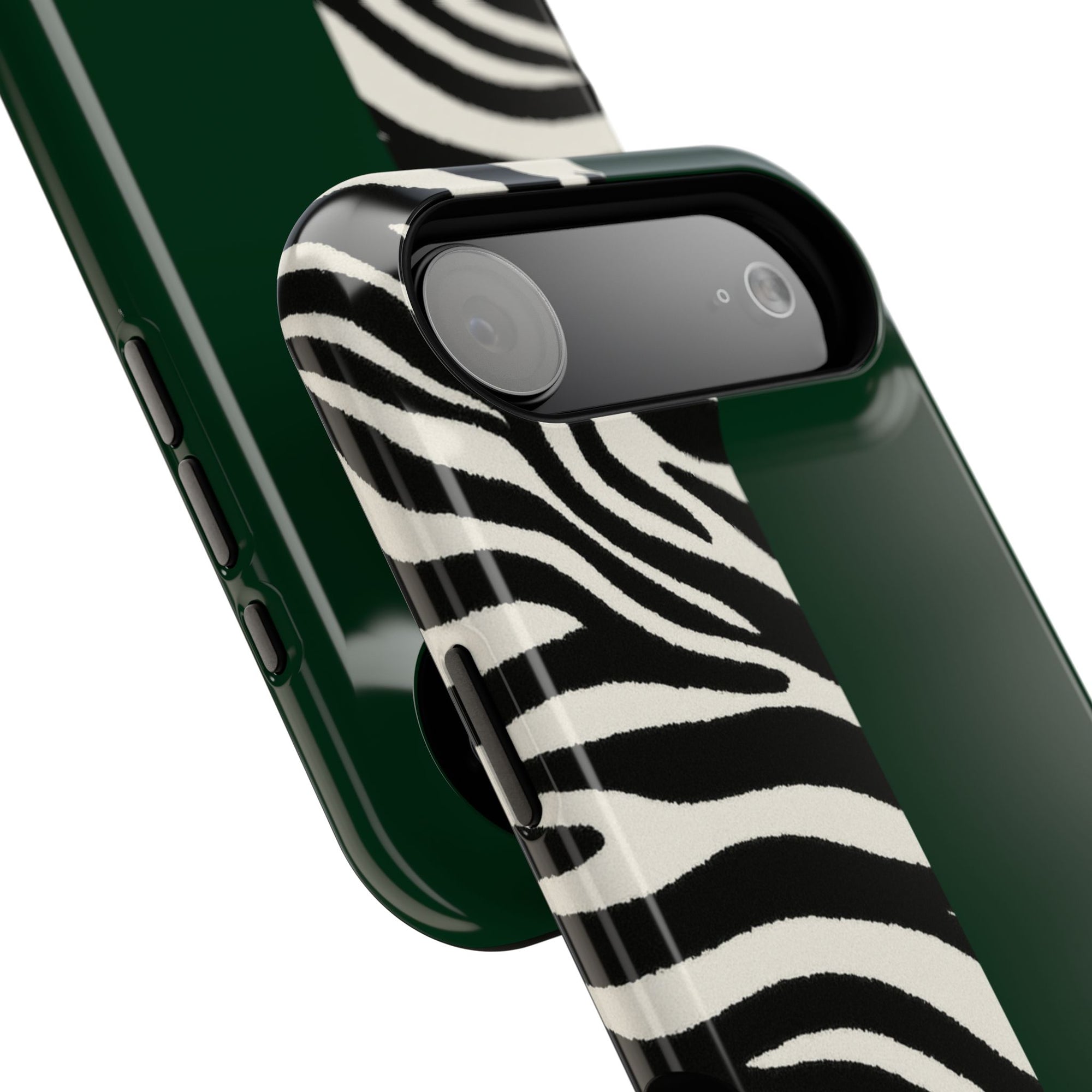 Zebra Print x Emerald Green Phone Case