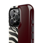 Zebra Print x Burgundy Phone Case