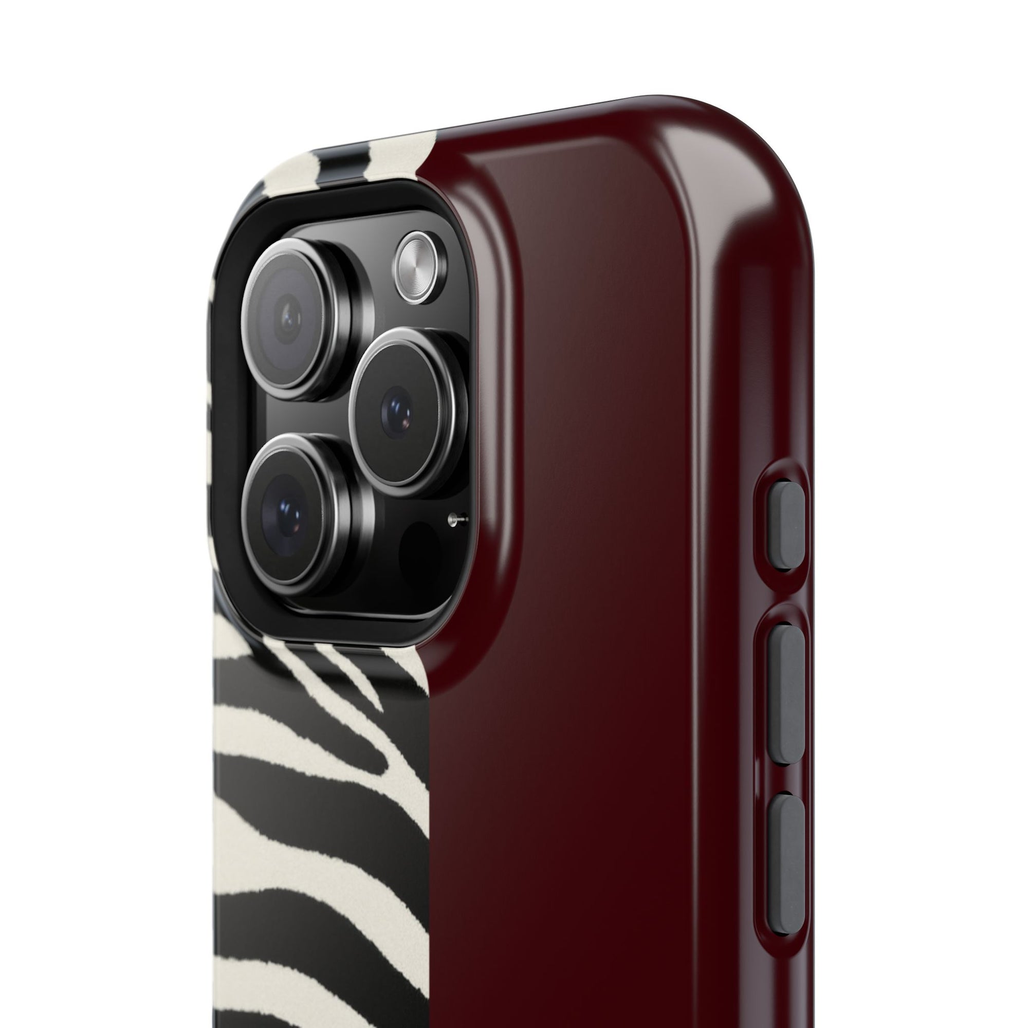 Zebra Print x Burgundy Phone Case