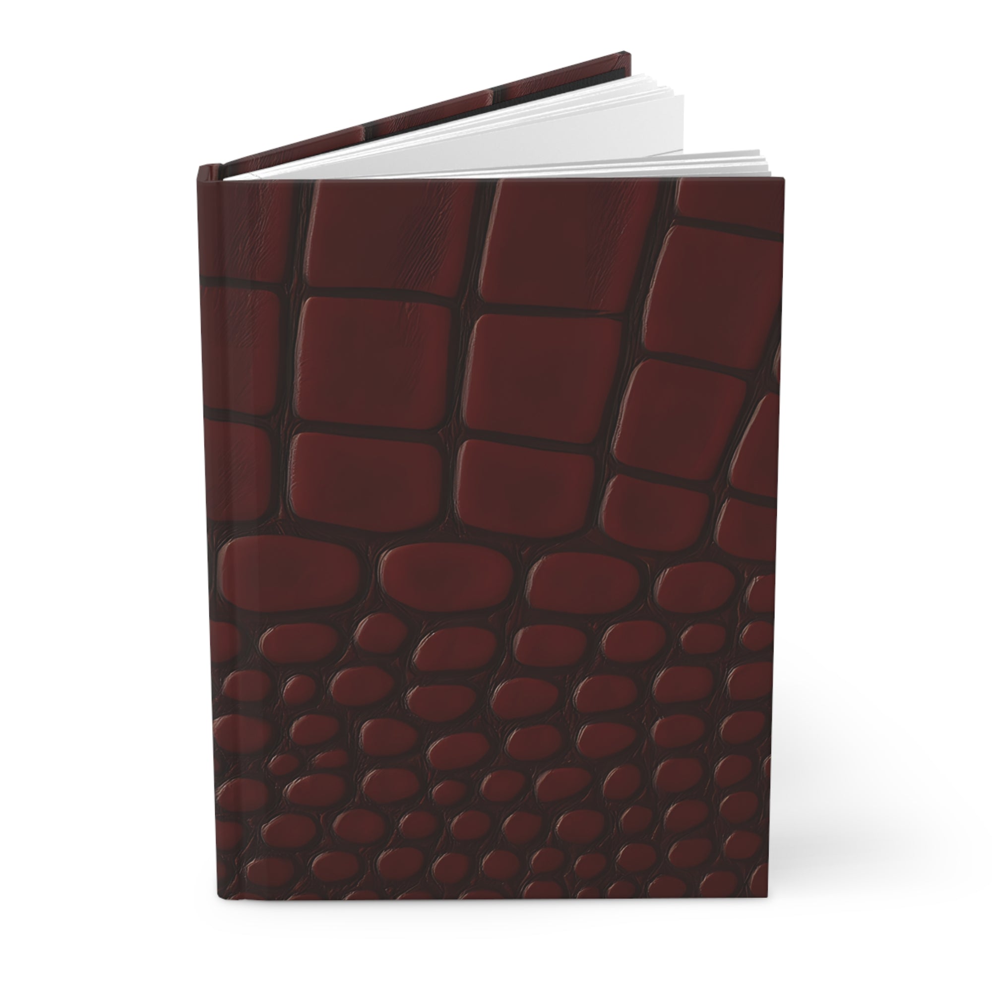 Hardcover Journal — Burgundy Crocodile Print