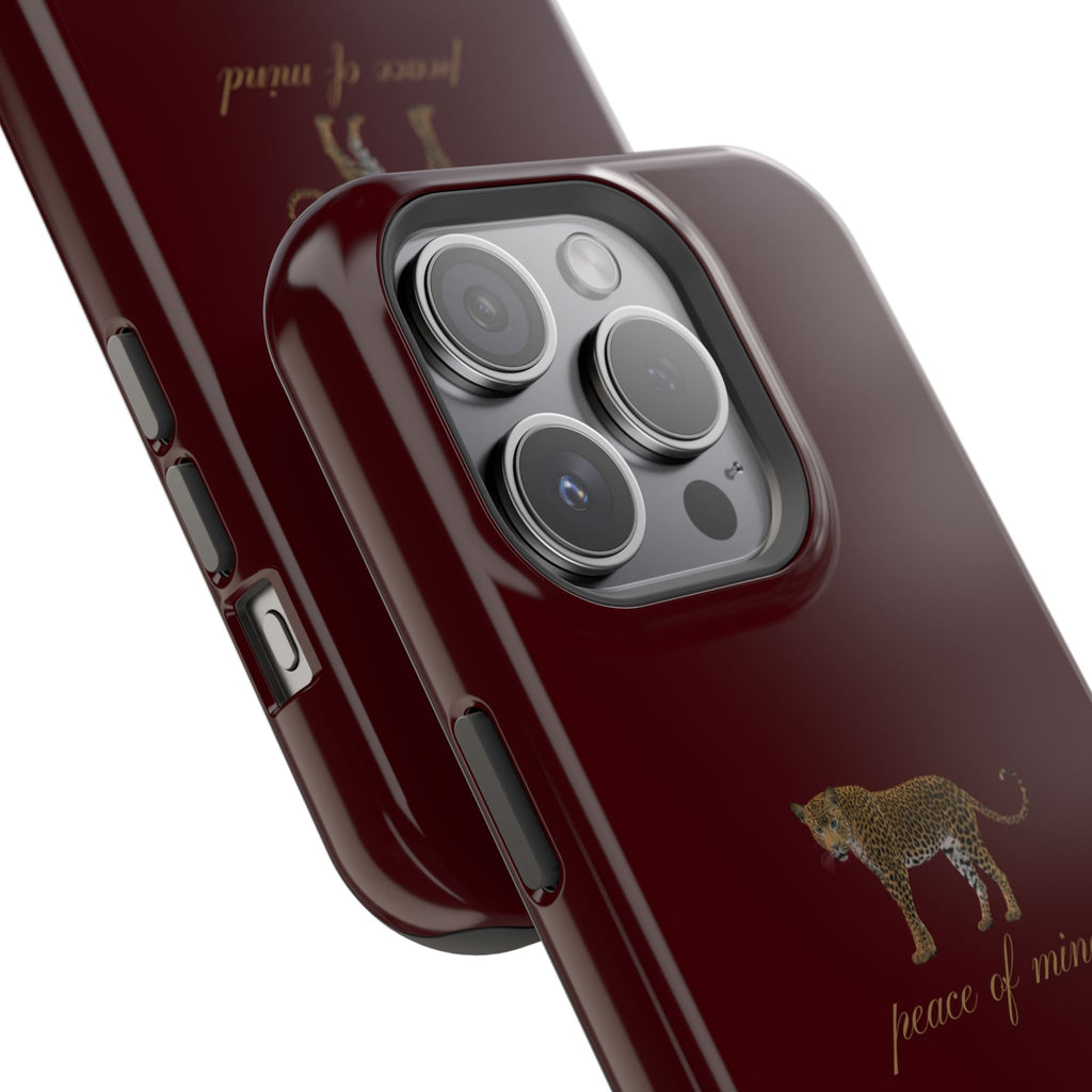 Burgundy 'Peace of Mind' Panther Phone Case