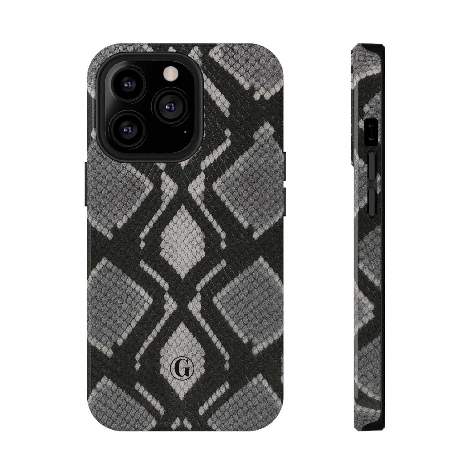 Grey Snakeskin Print Phone Case